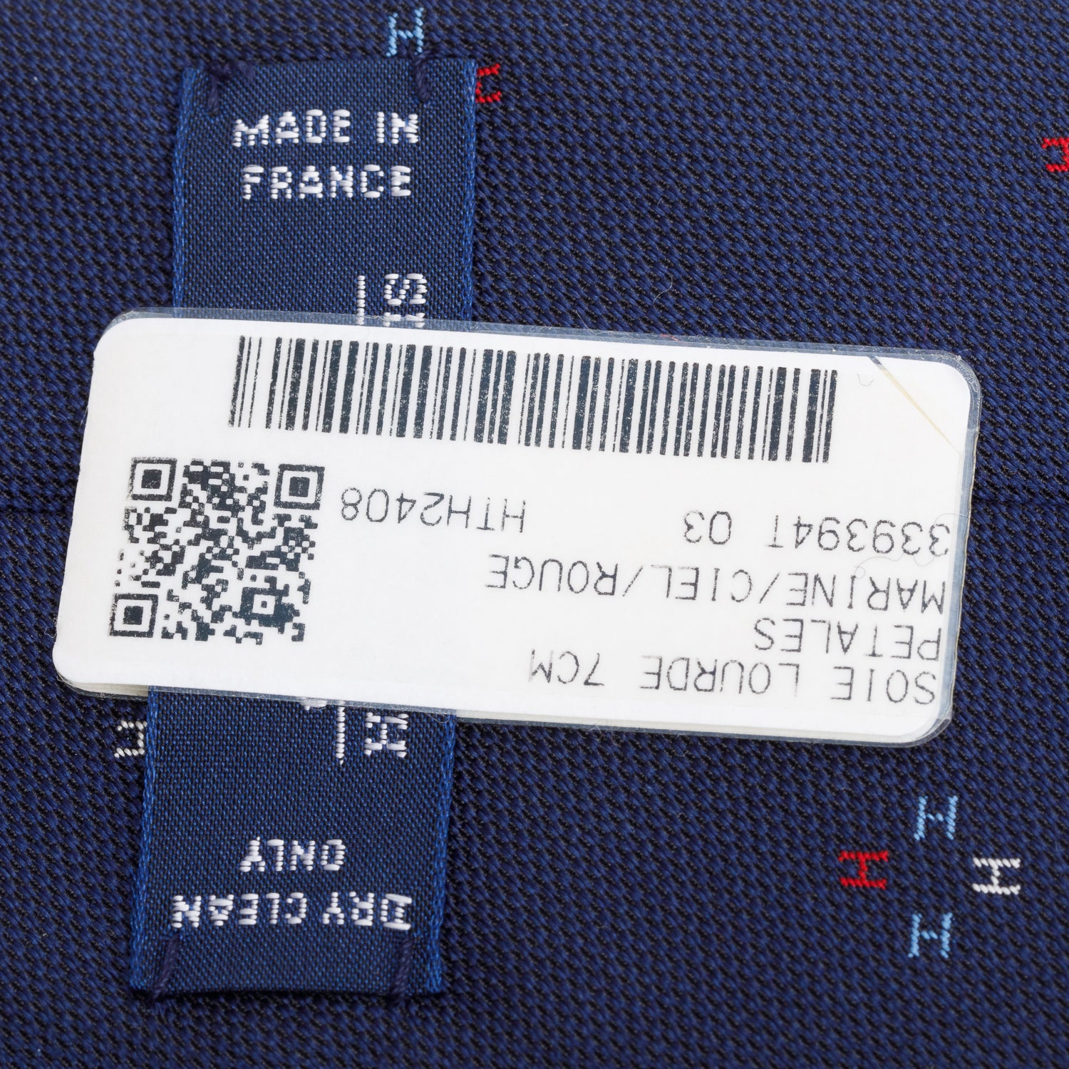 Hermes 339394T Blue Marine Soie Lourde Printed Silk Tie w/ Box