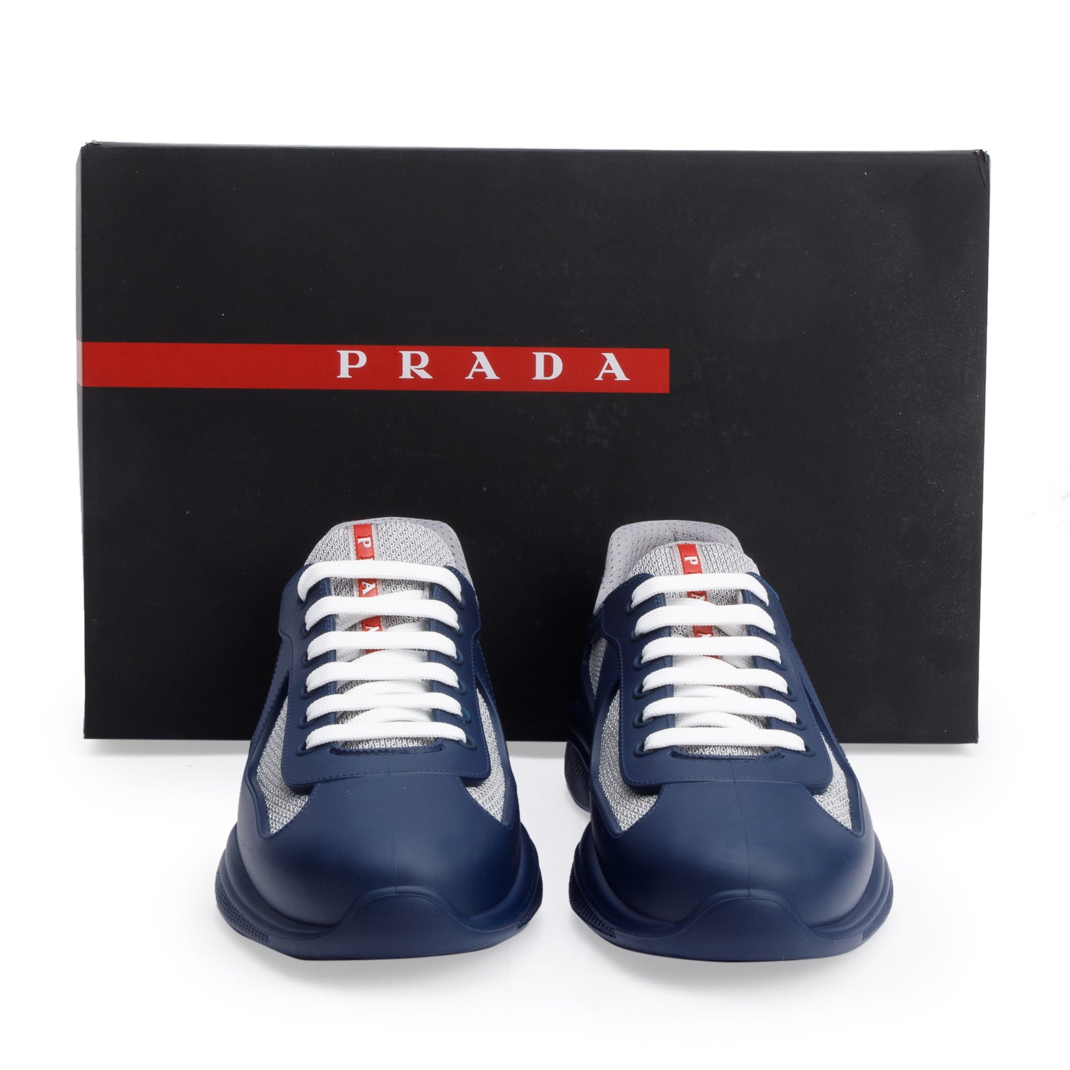 Prada Navy Blue America's Cup Sneakers, Size 41 w/ Box