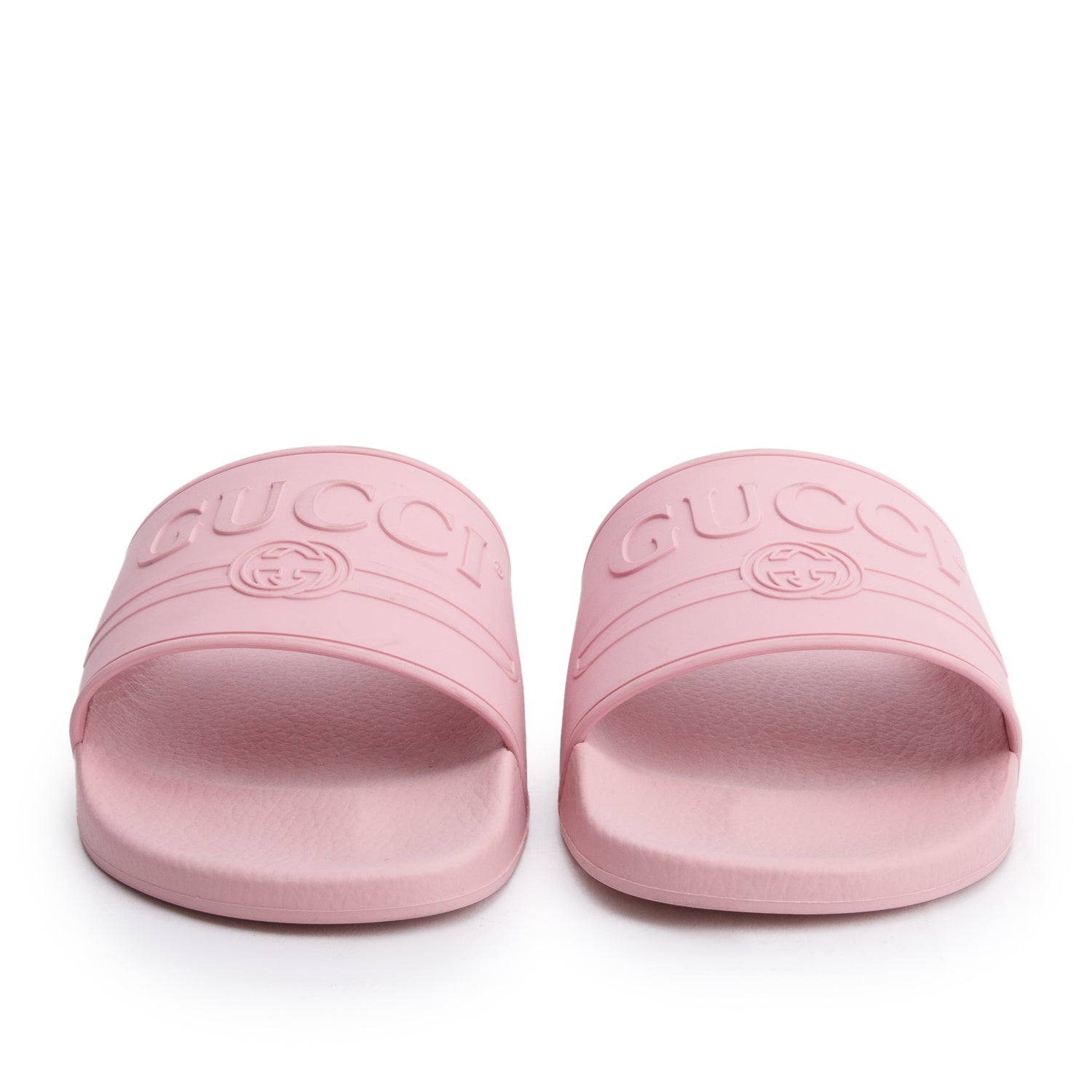 Gucci Pink Rubber Interlocking G Logo Slides , Size 11 w/ Box