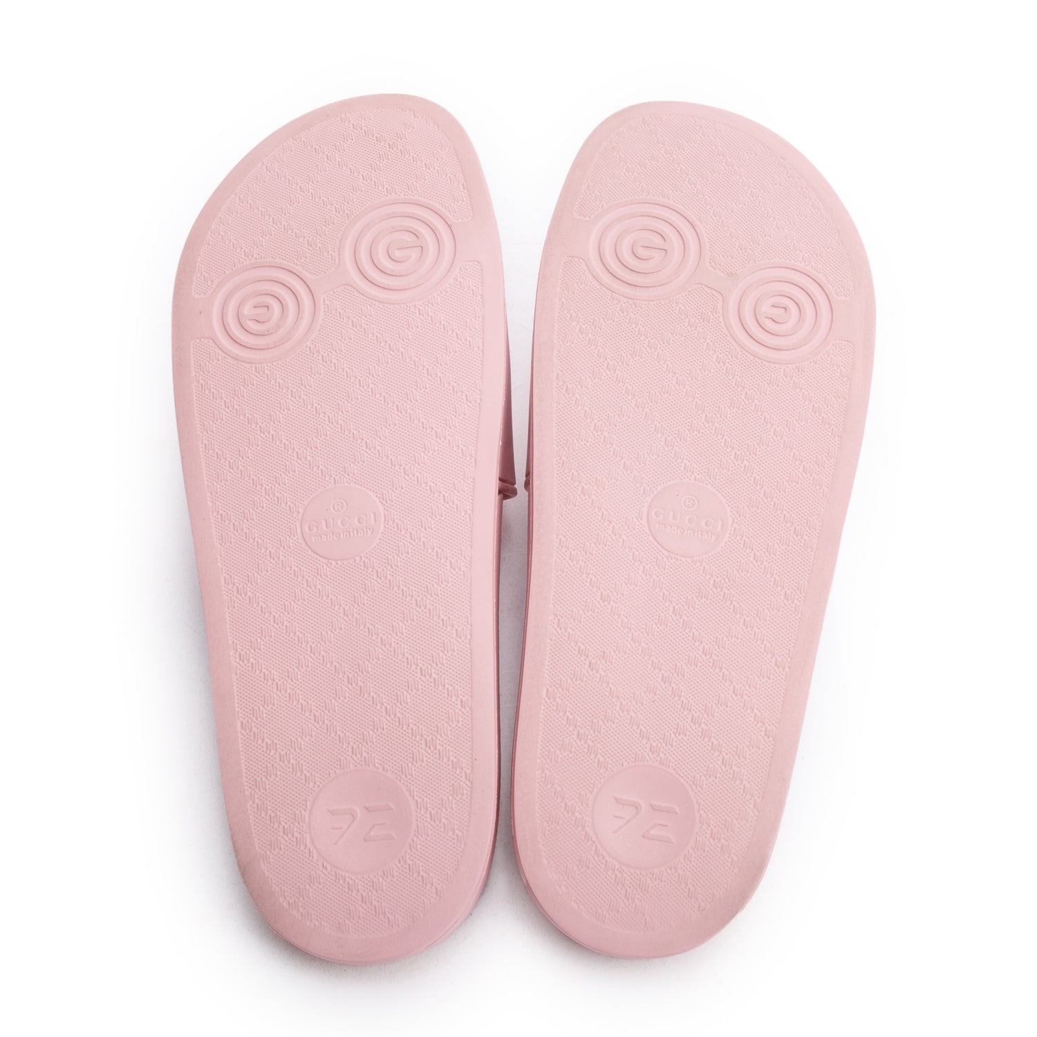 Gucci Pink Rubber Interlocking G Logo Slides , Size 11 w/ Box