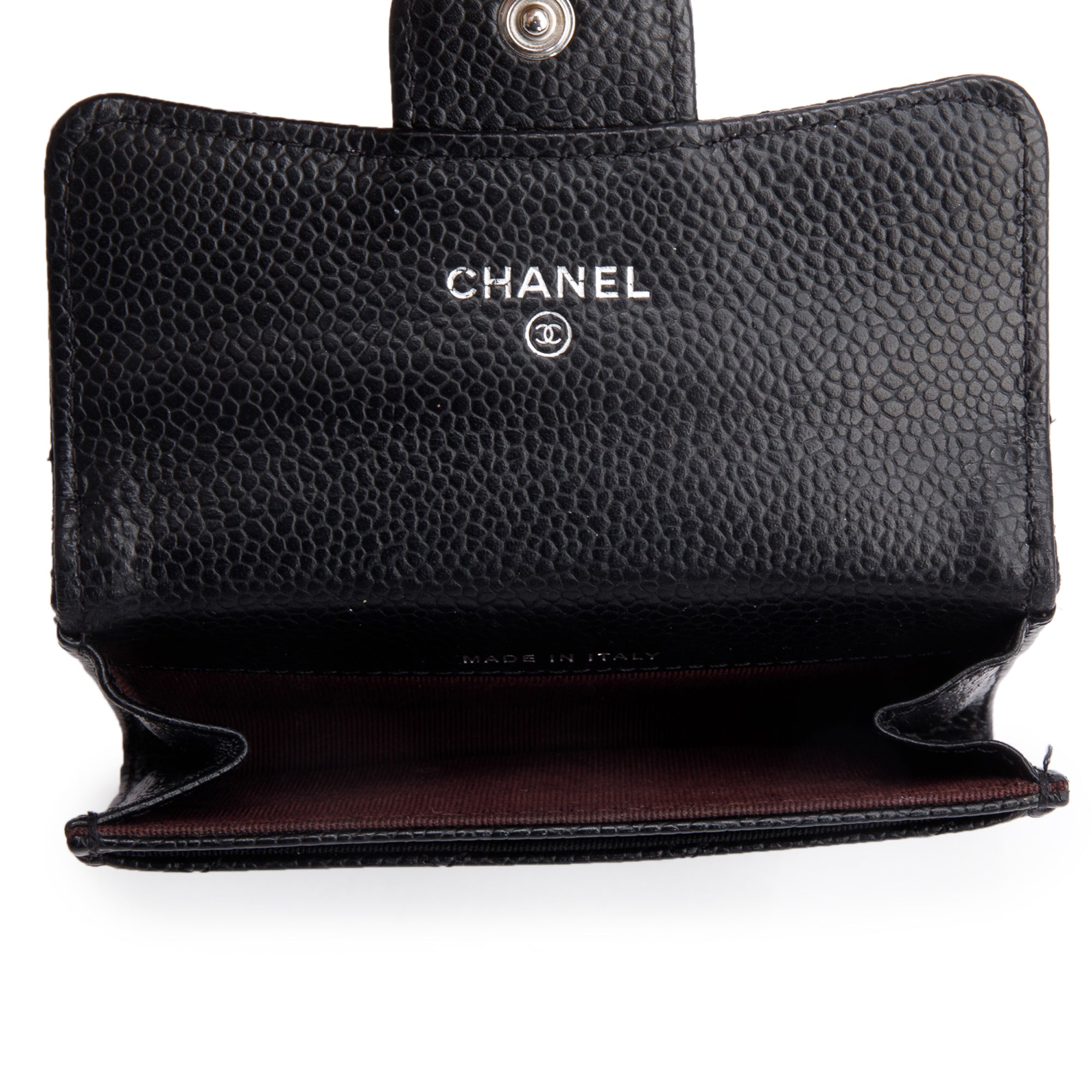 Chanel 2021 Black Quilted Caviar Leather Classic Flap Card Holder w/ Box & Authenticity Card