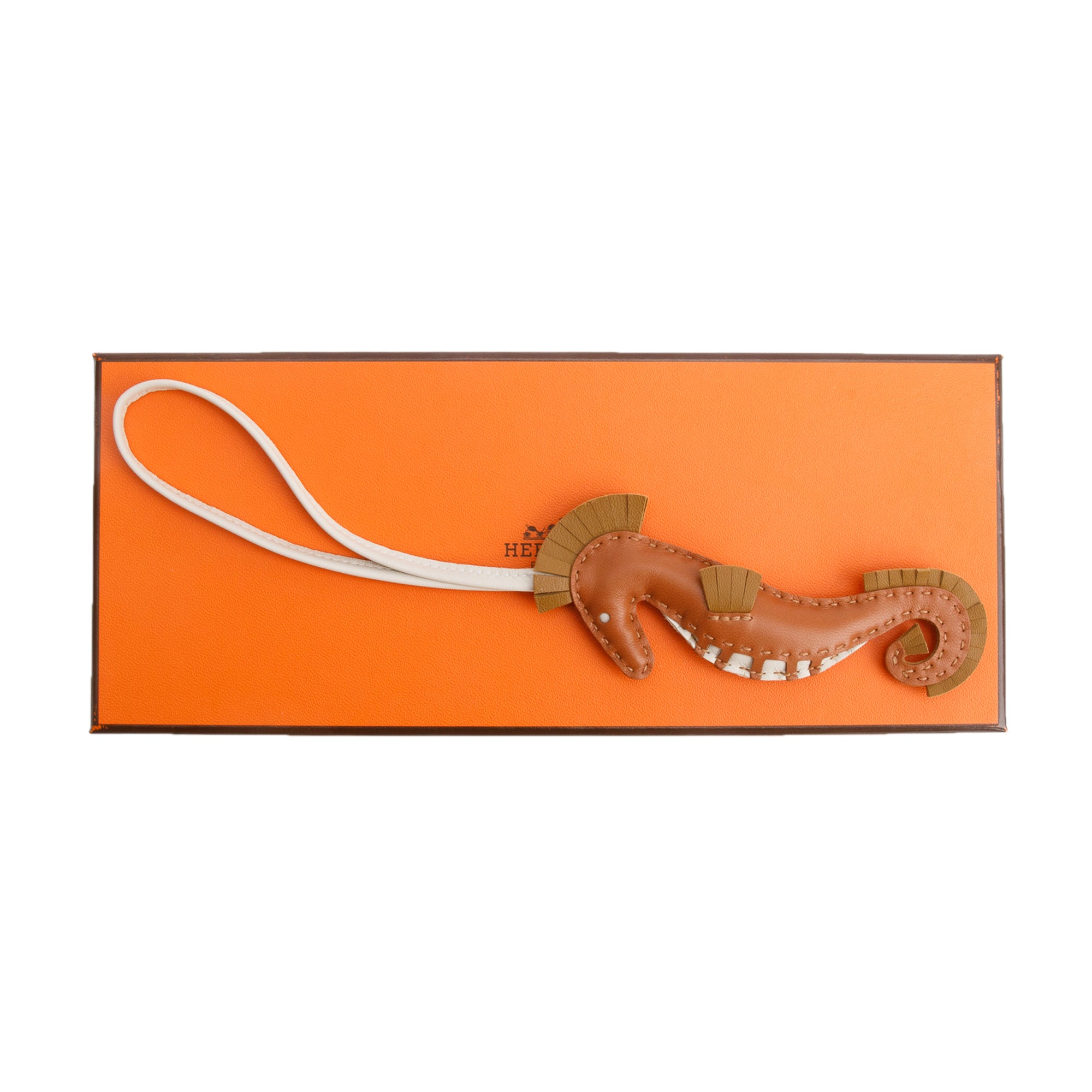 Hermes 2023 Gold Kraft Craie Milo Seahorse Bag Charm w/ Box