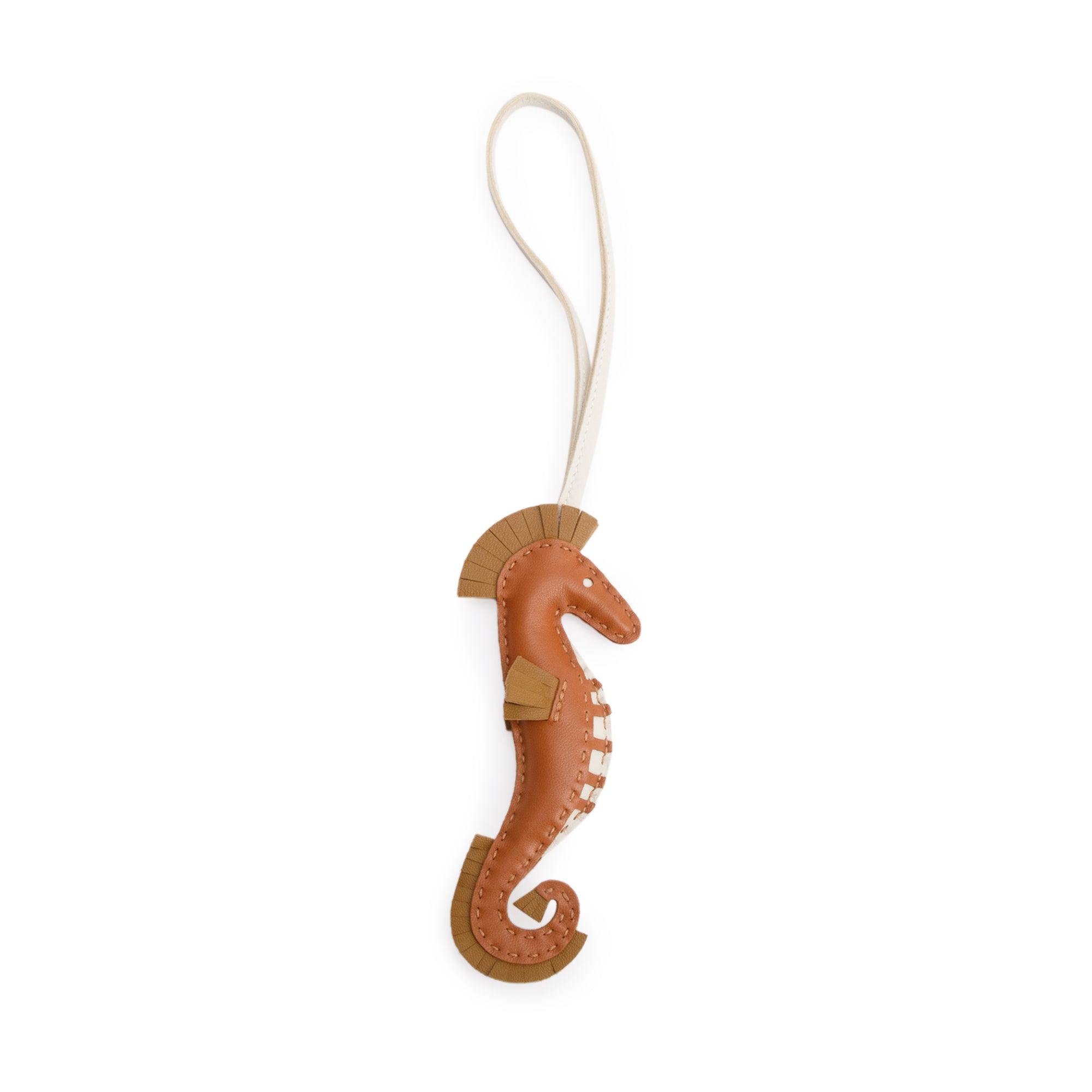 Hermes 2023 Gold Kraft Craie Milo Seahorse Bag Charm w/ Box
