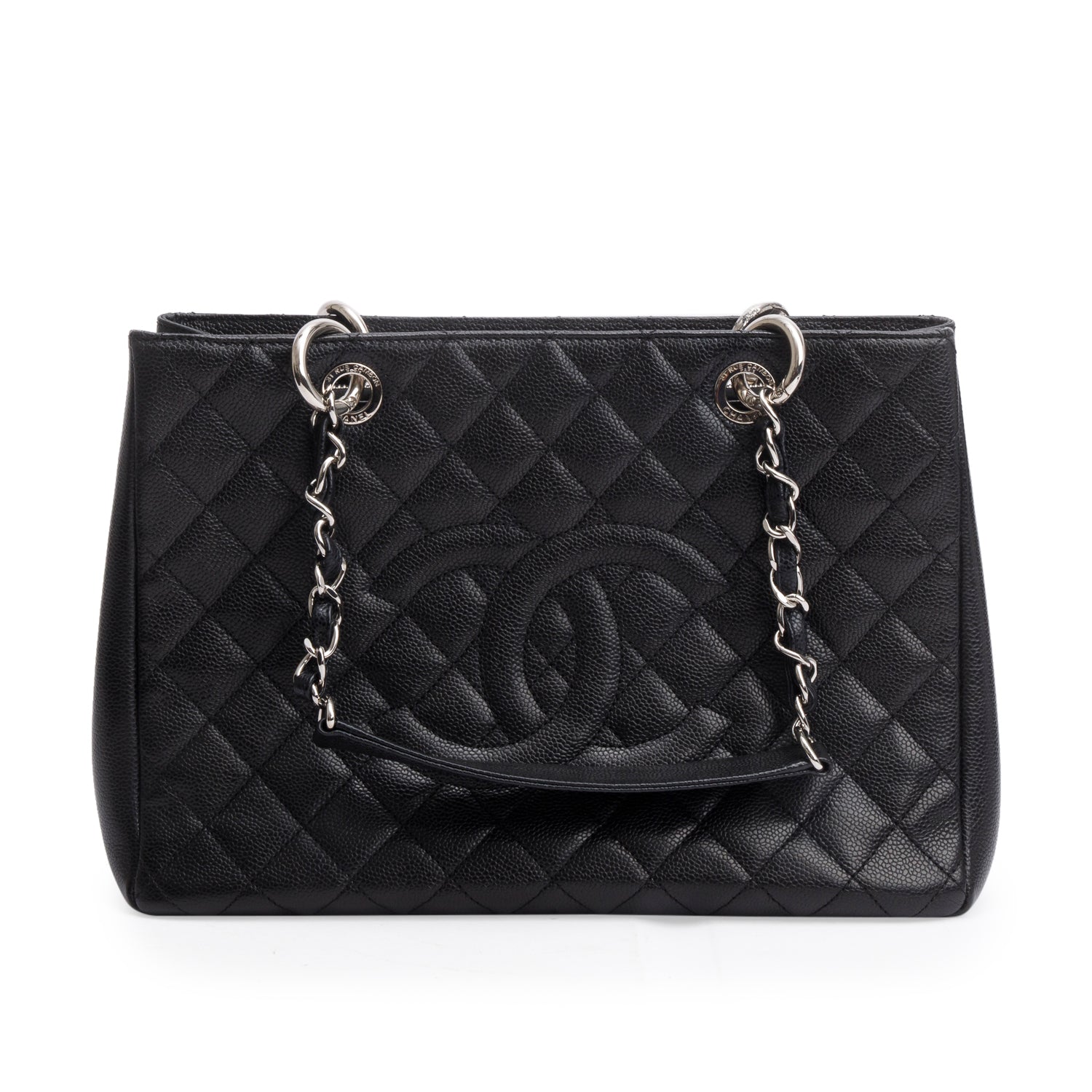 Chanel Black Caviar Leather Grand Shopping Tote (GST) w/ Authenticity Card
