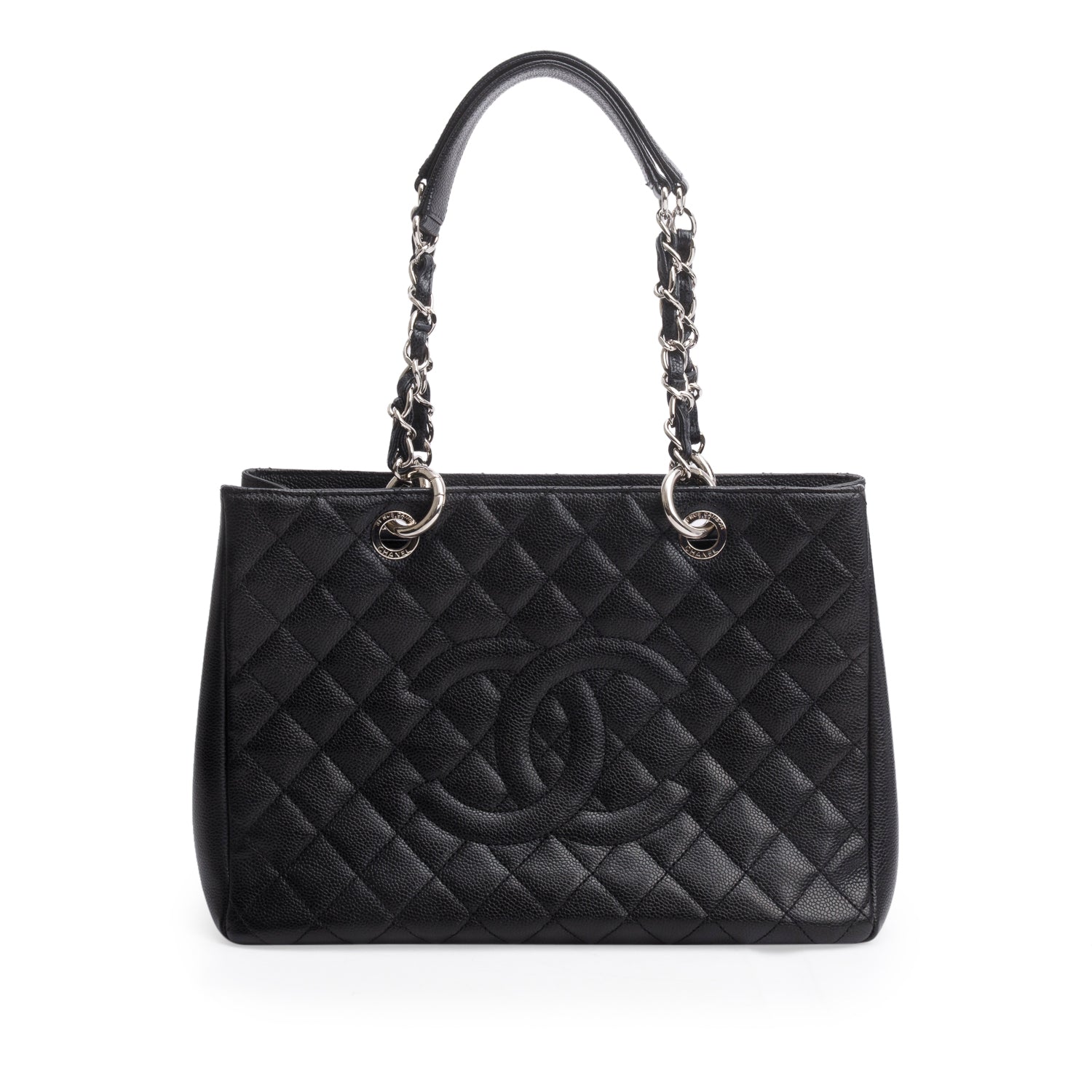 Chanel Black Caviar Leather Grand Shopping Tote (GST) w/ Authenticity Card