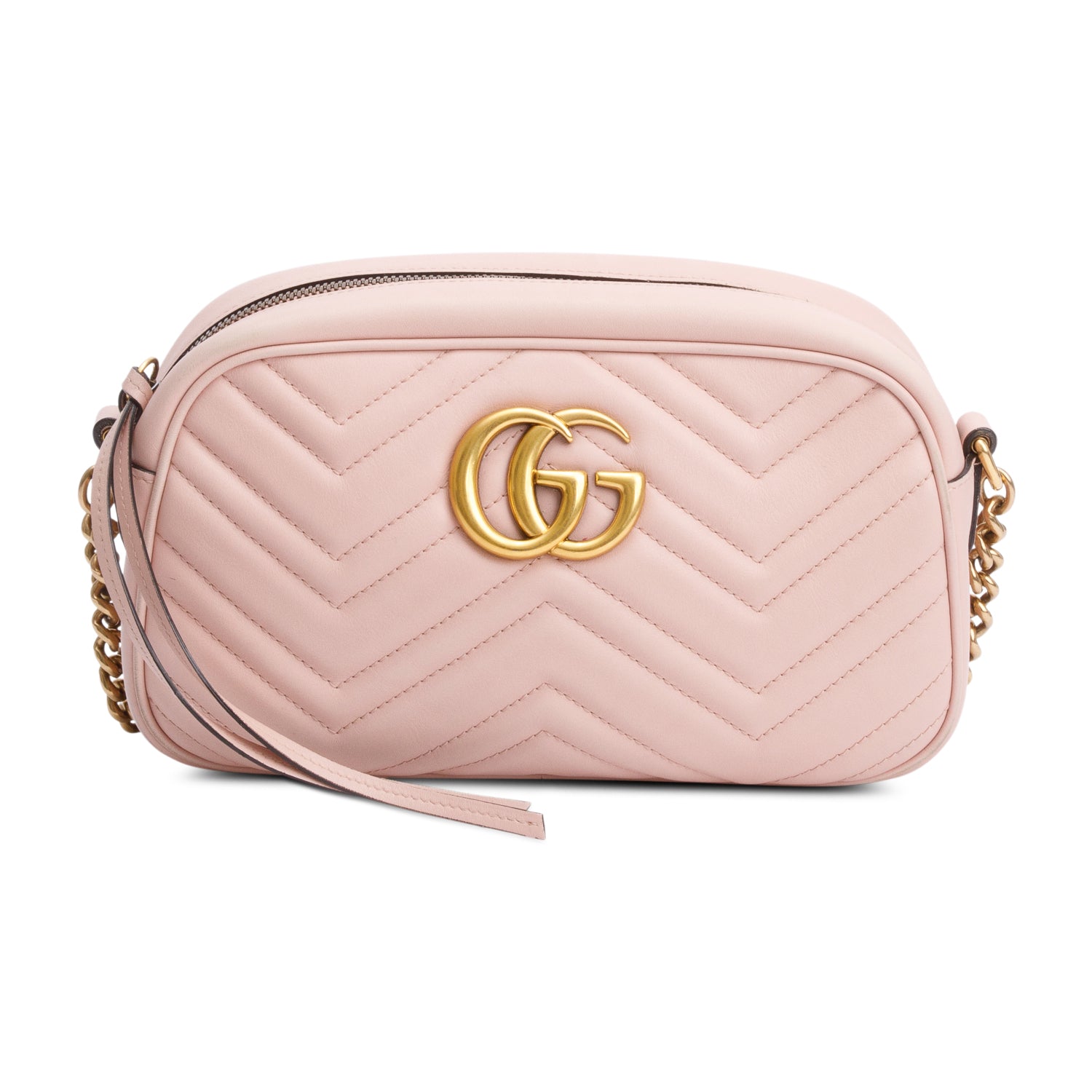Gucci Pink GG Marmont Matelasse Small Shoulder Bag w/ Box
