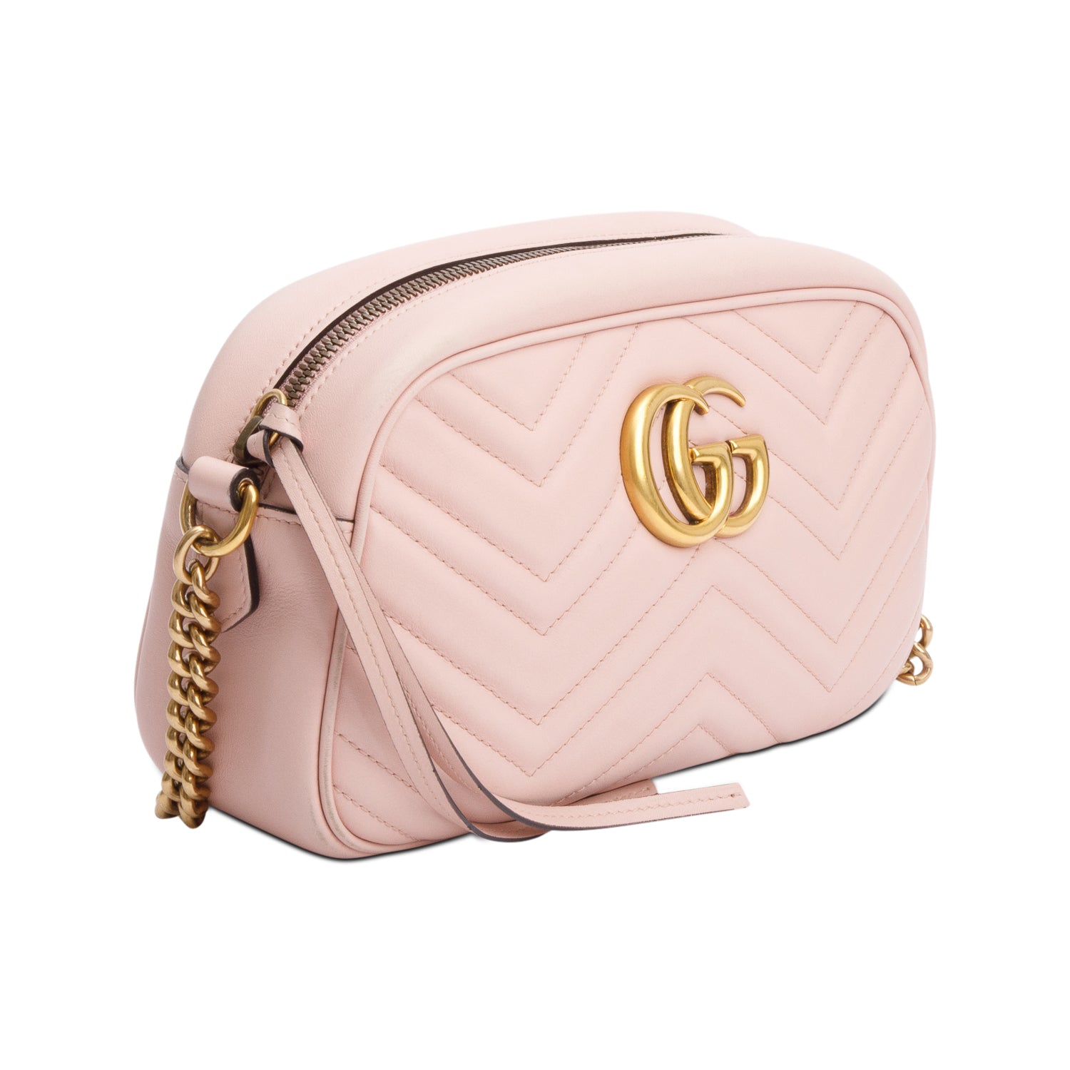 Gucci Pink GG Marmont Matelasse Small Shoulder Bag w/ Box