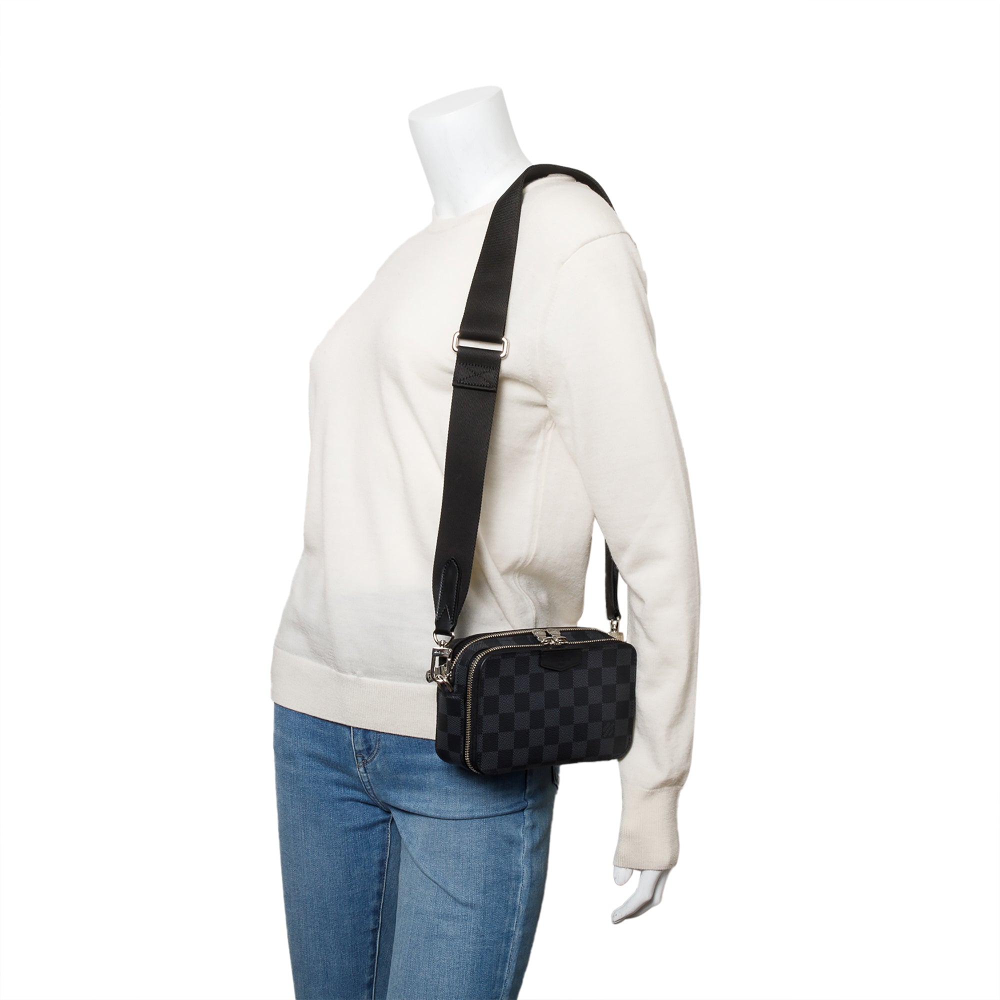 Louis Vuitton Damier Graphite Alpha Wearable Wallet Crossbody w/ Box