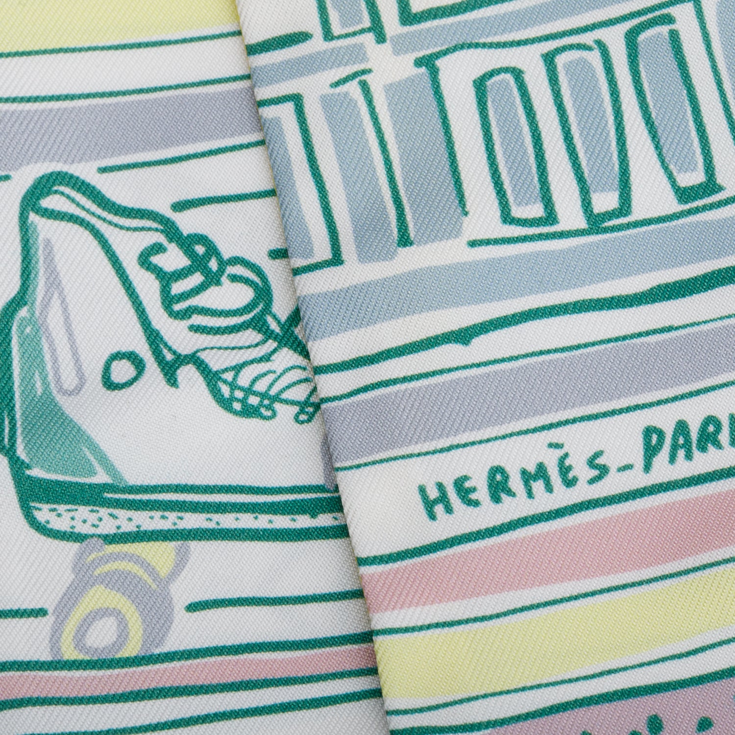 Hermes Blue Multicolor 'Rayures D'Ete' Silk Twilly w/ Box