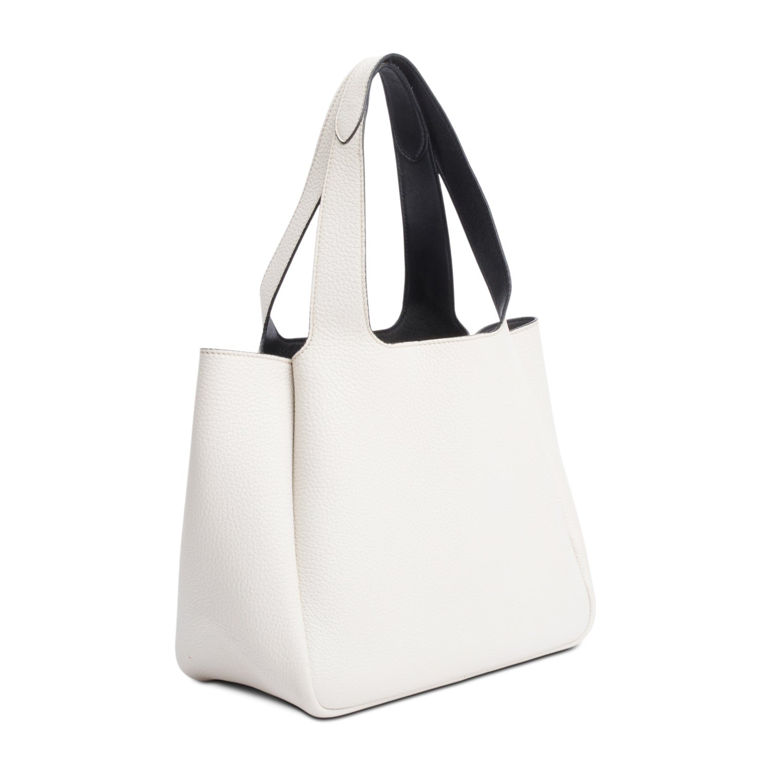 Prada White Vitello Daino Leather Medium Dynamique Tote