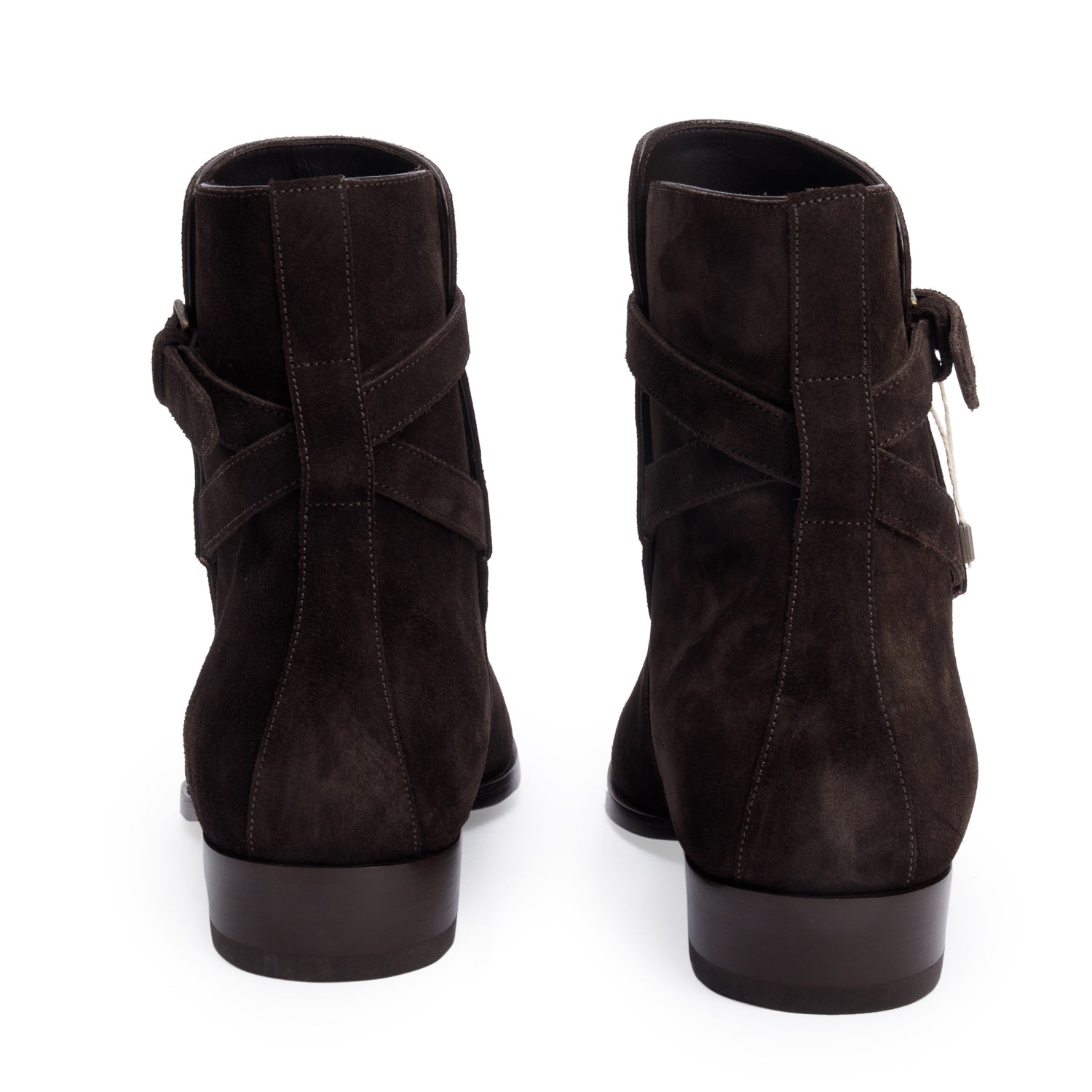 Saint Laurent Brown Suede Wyatt 30 Jodhpur Ankle Boots, Size 44 w/ Box