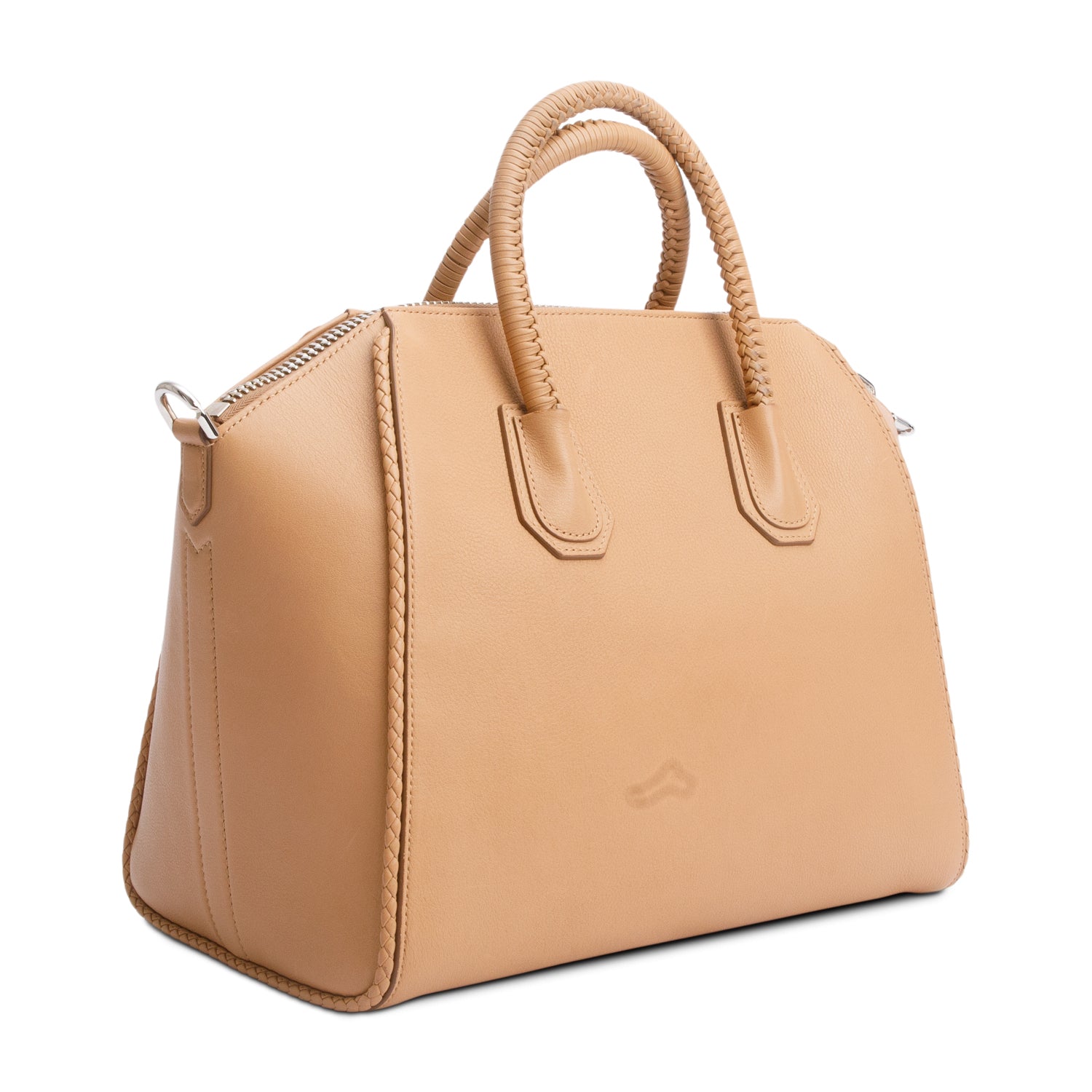 Givenchy Beige Calfskin Leather Braided Tassel Medium Antigona Satchel