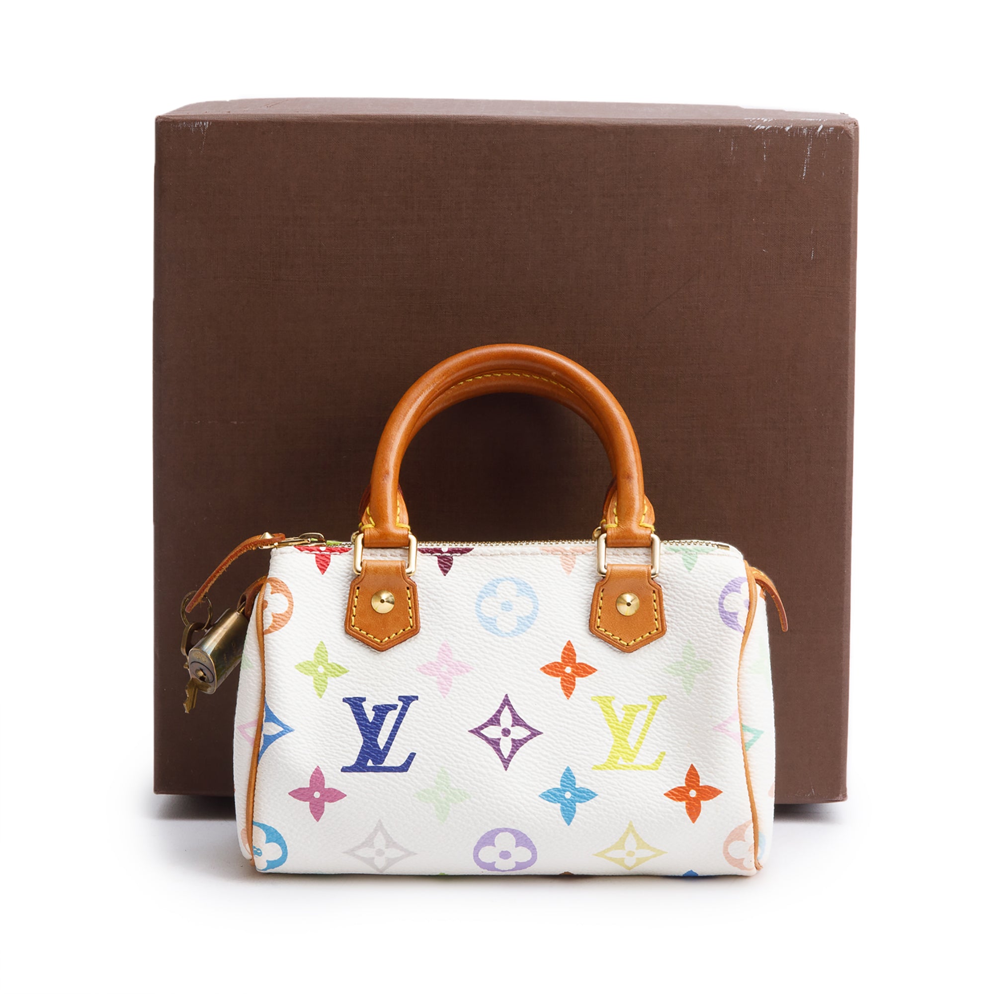 Louis Vuitton White Multicolore Mini HL Speedy w/ Box