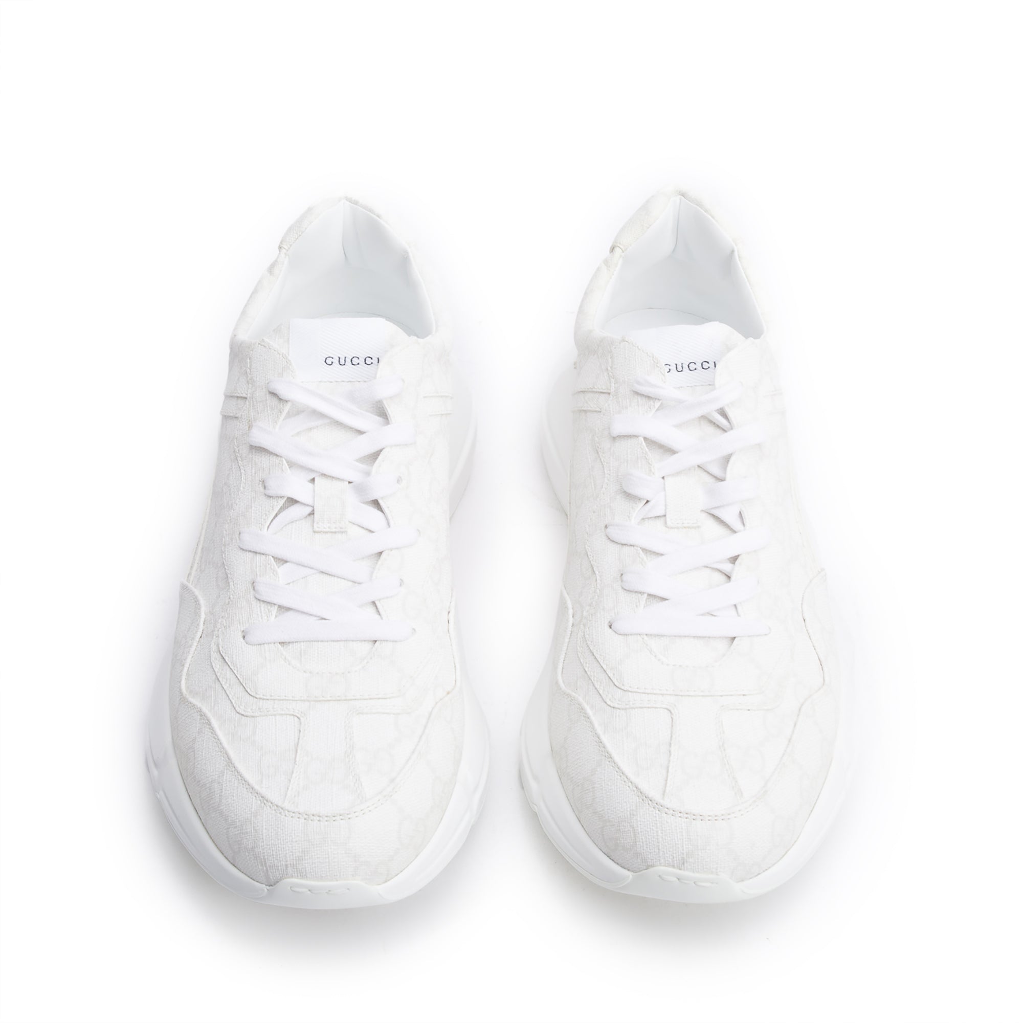Gucci White GG Supreme Rhyton Sneakers, Size 11.5 w/ Box