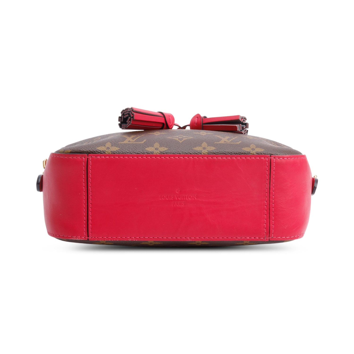 Louis Vuitton Red Leather Trim Monogram Saintonge Bag