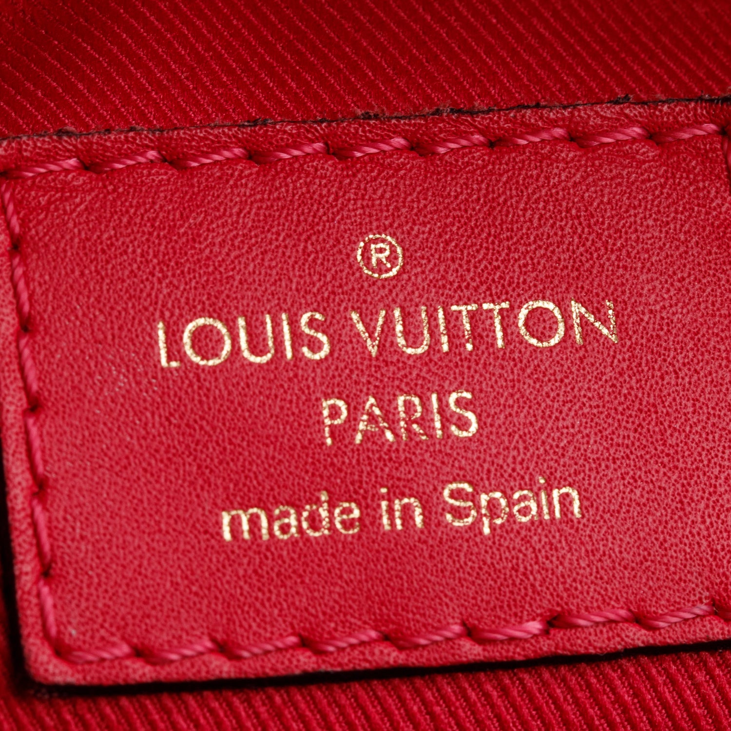 Louis Vuitton Red Leather Trim Monogram Saintonge Bag