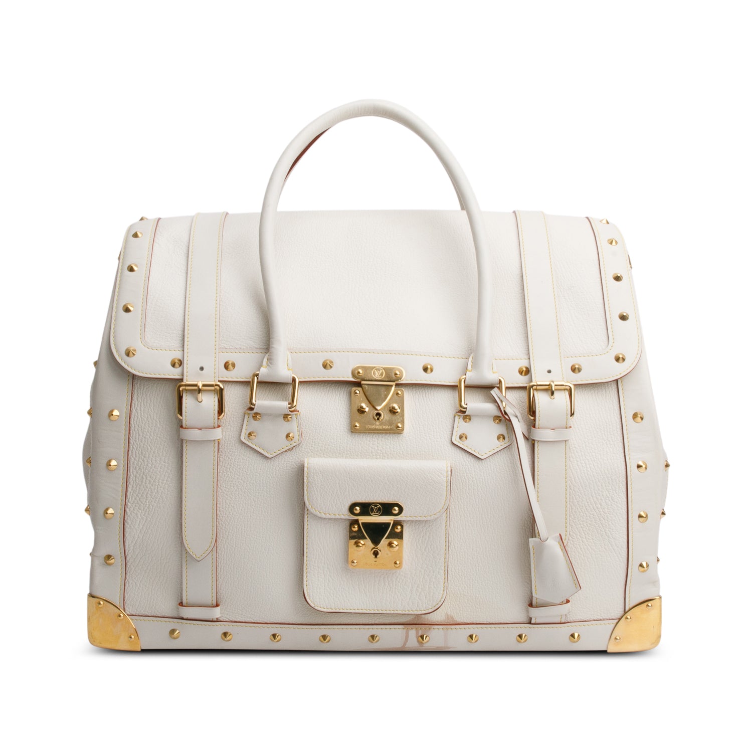 Louis Vuitton White Leather Suhali Le Extravagant Travel Bag