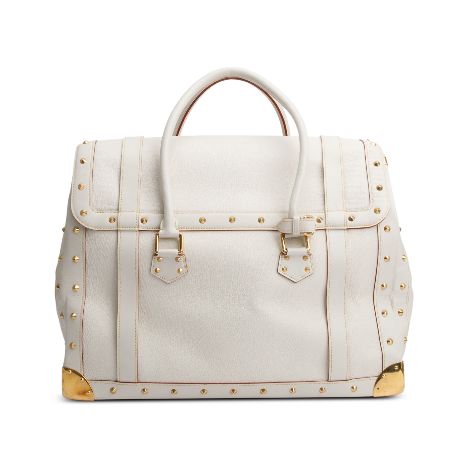 Louis Vuitton White Leather Suhali Le Extravagant Travel Bag
