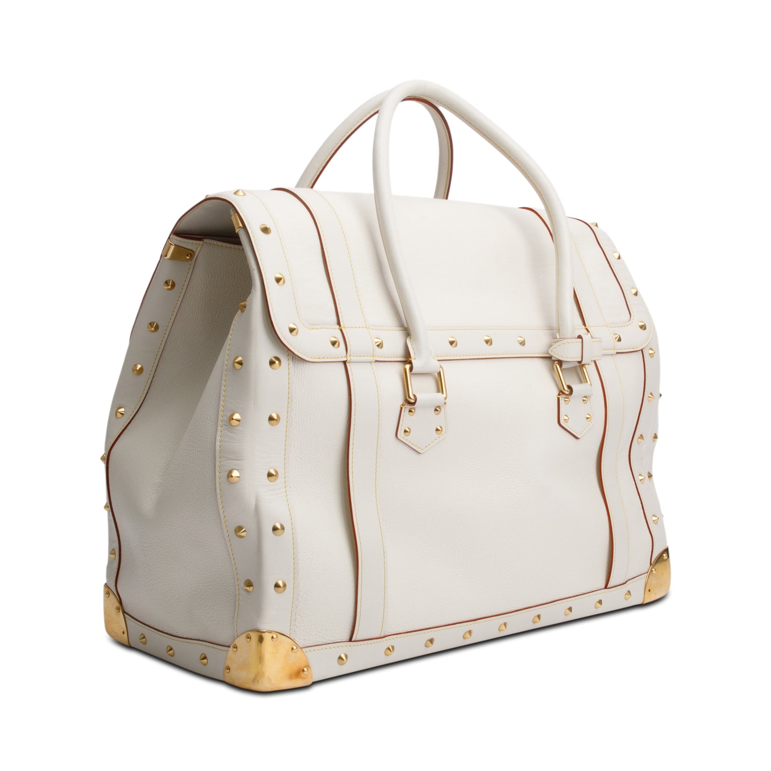 Louis Vuitton White Leather Suhali Le Extravagant Travel Bag