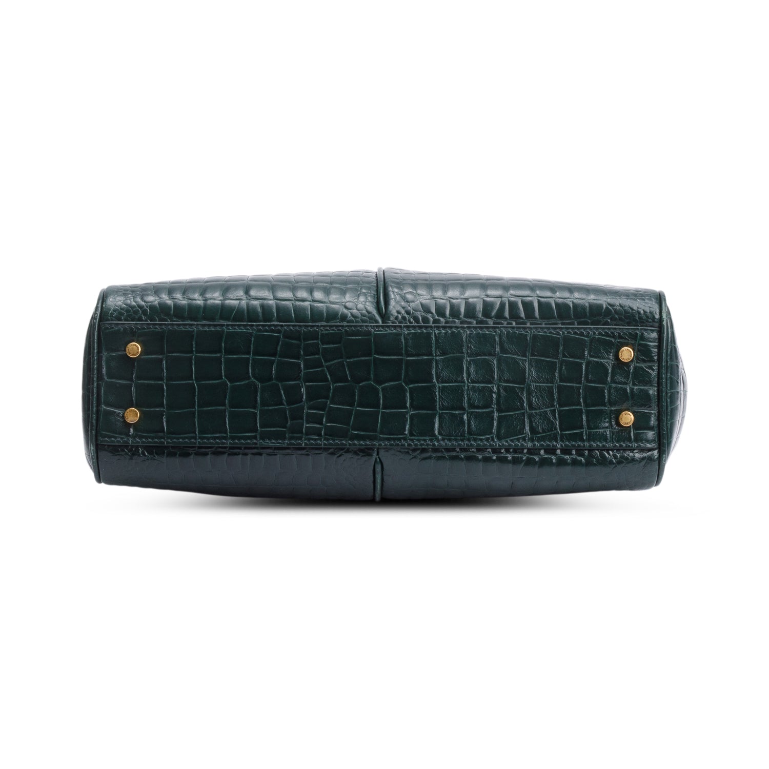 Saint Laurent 2020 Green Croc-Embossed Claude Tote