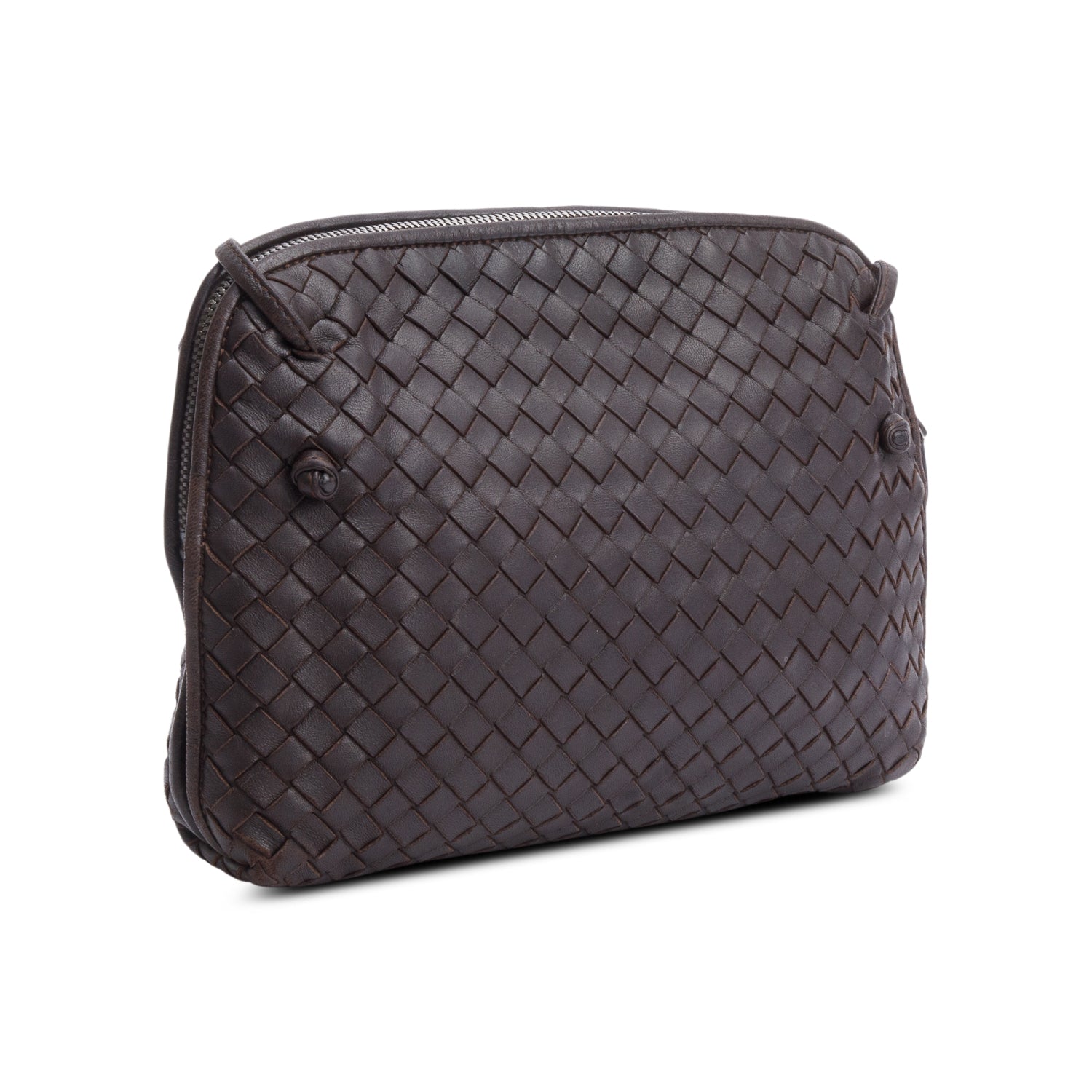 Bottega Veneta Brown Intrecciato Leather Loop Camera Bag