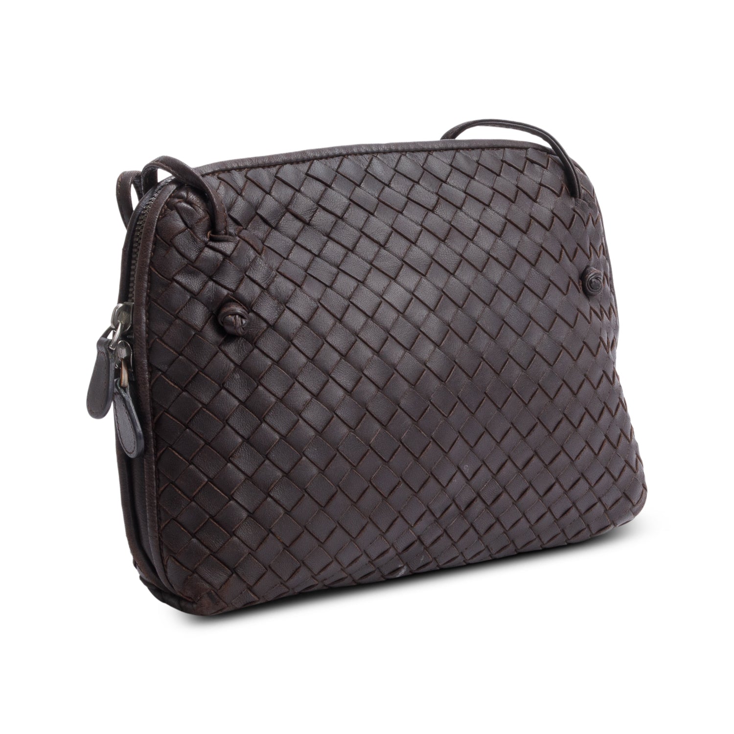 Bottega Veneta Brown Intrecciato Leather Loop Camera Bag