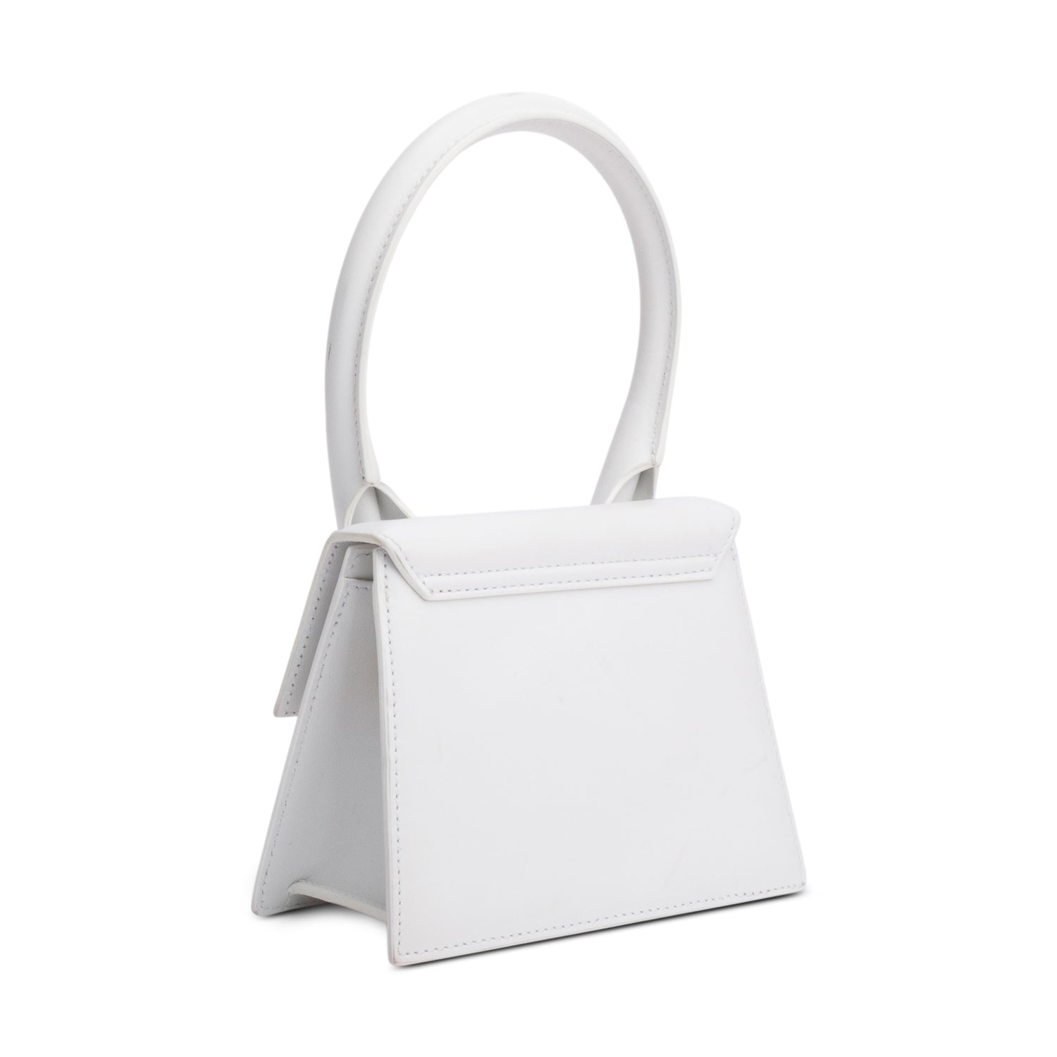 Jacquemus White Calfskin Leather Le Chiquito Moyen Bag