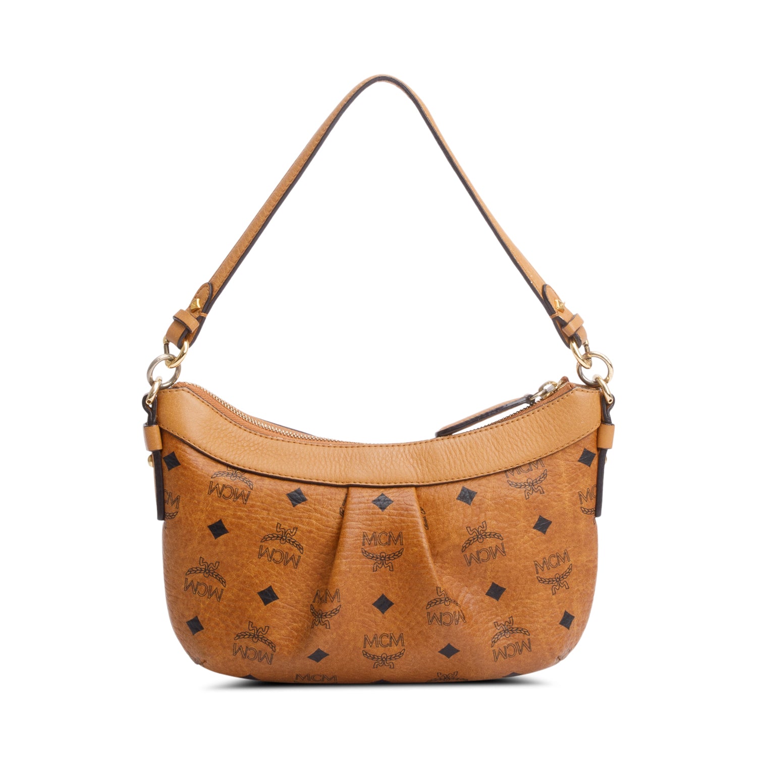MCM Cognac Visetos Pochette Hobo