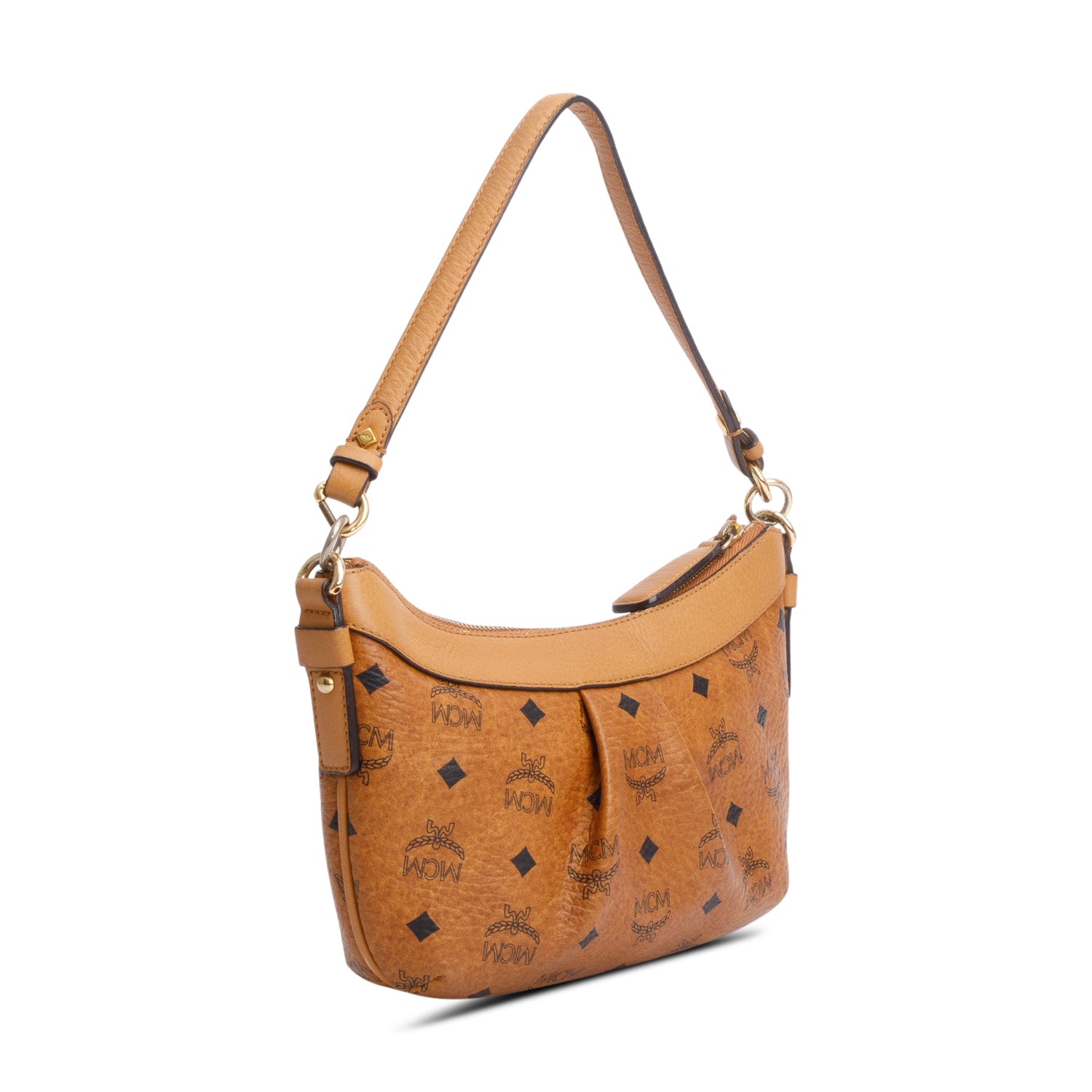 MCM Cognac Visetos Pochette Hobo