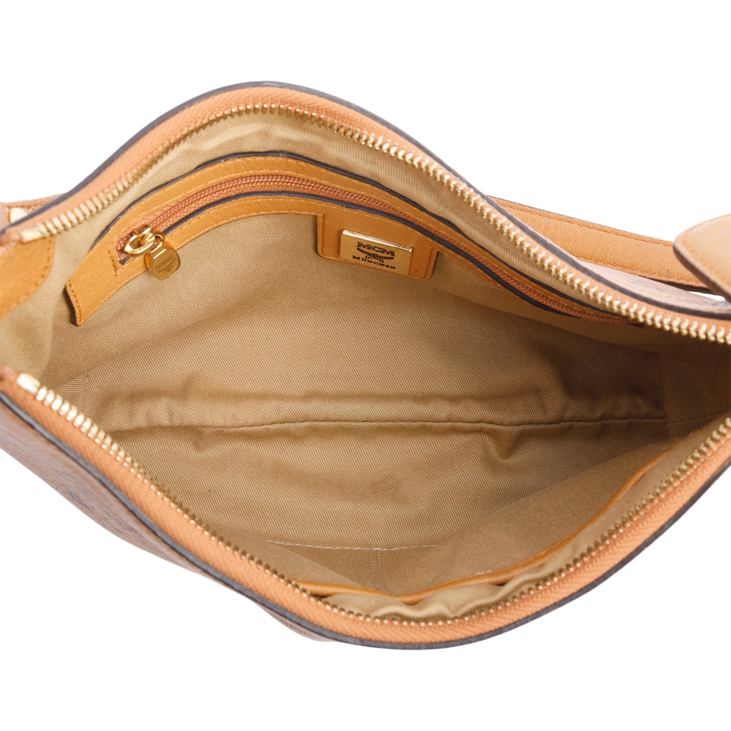 MCM Cognac Visetos Pochette Hobo