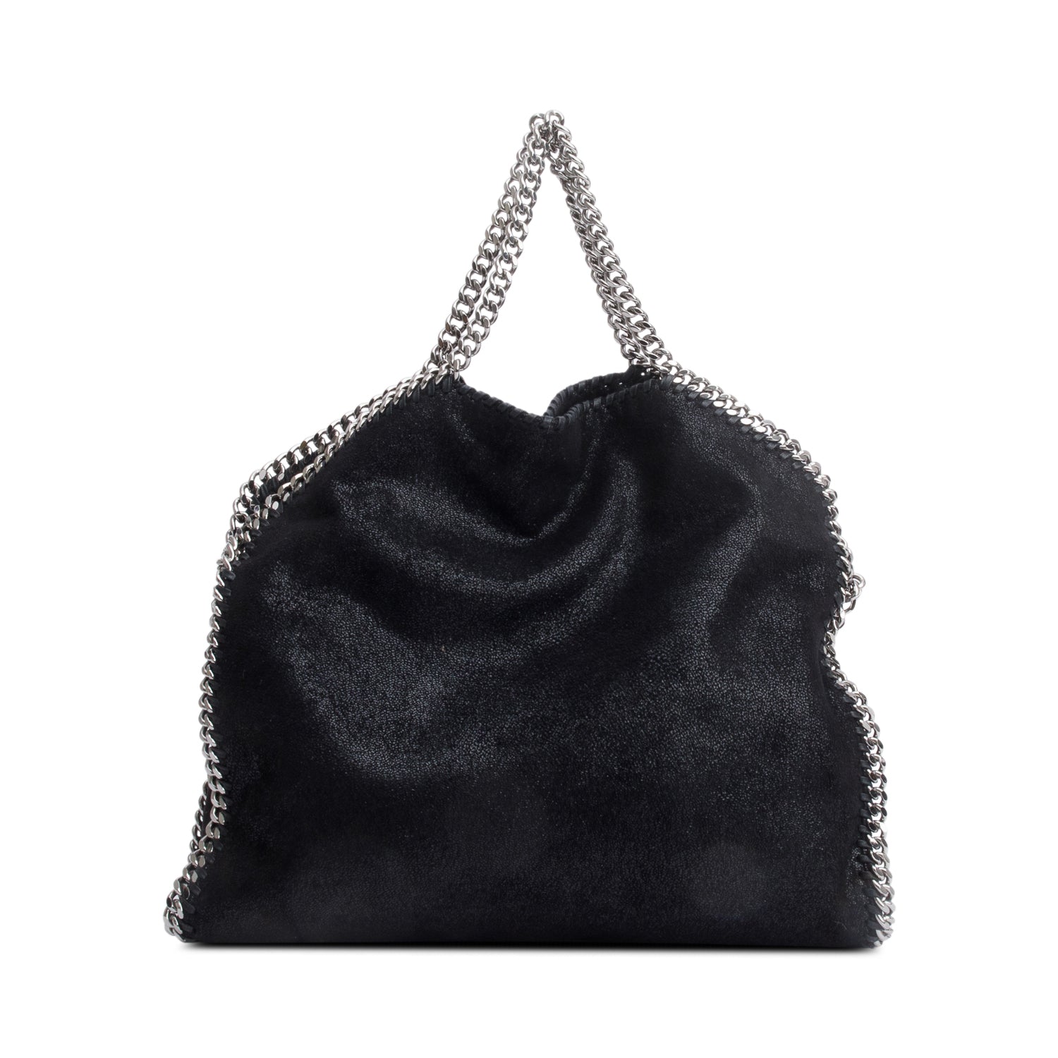 Stella McCartney Black Shaggy Deerskin Falabella Fold-Over Tote