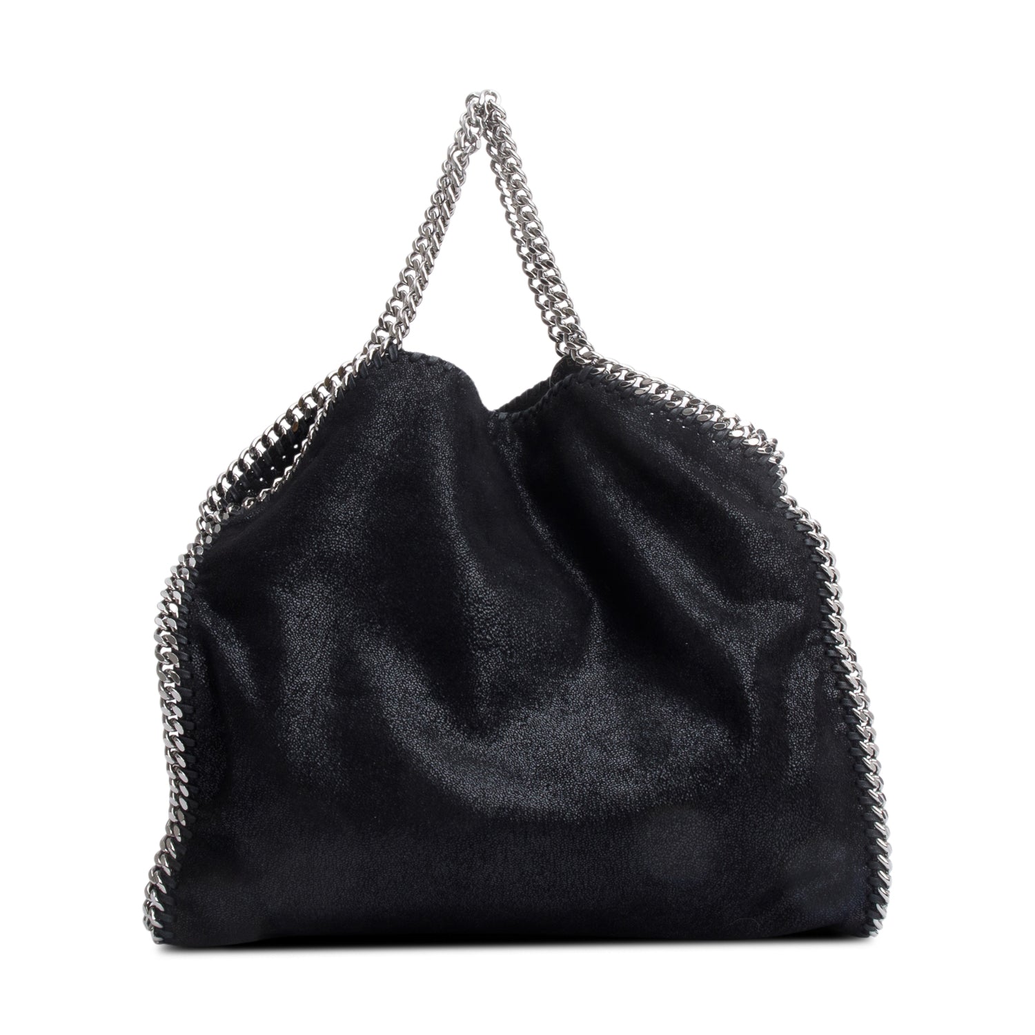 Stella McCartney Black Shaggy Deerskin Falabella Fold-Over Tote