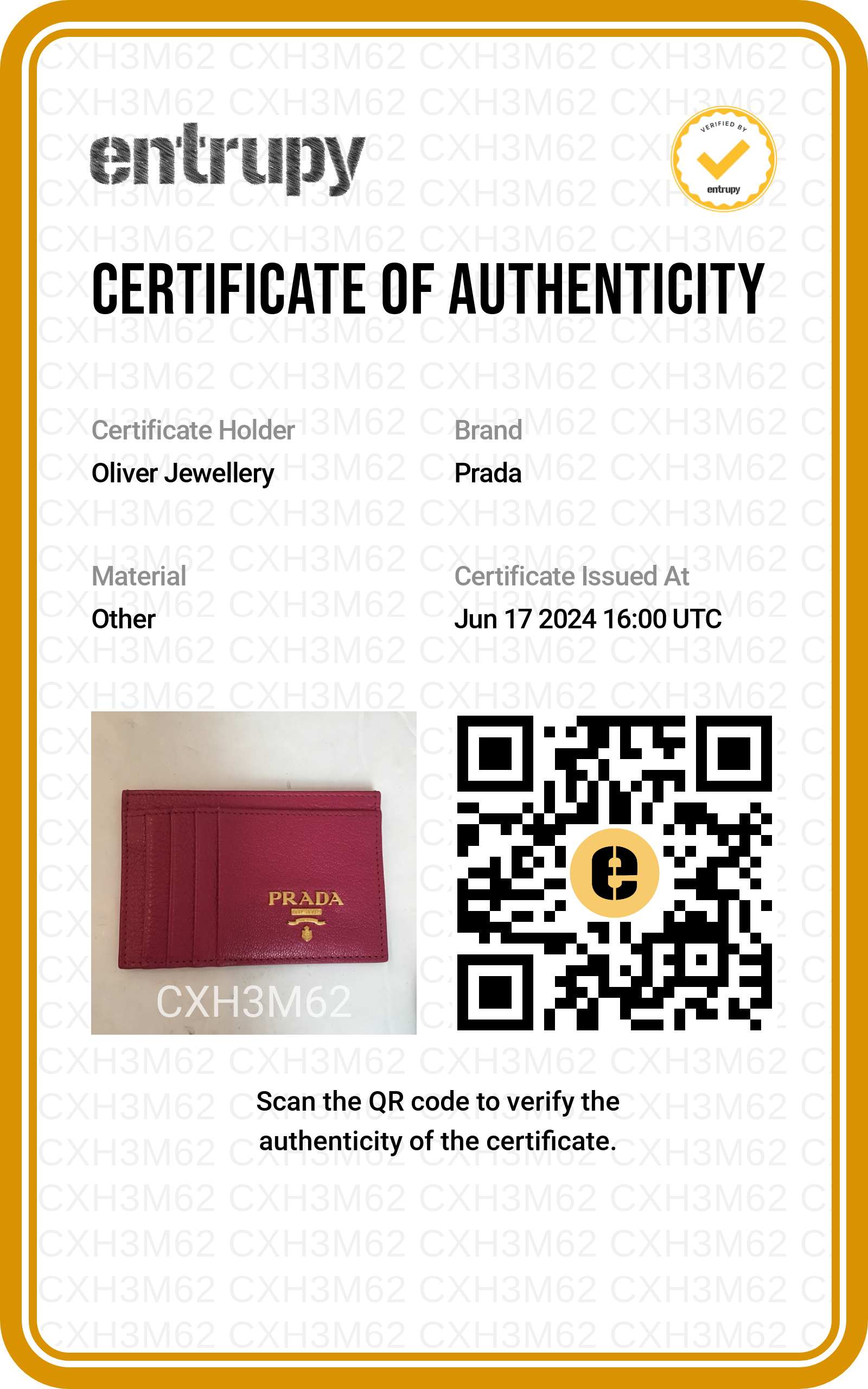 Prada Pink Calfskin Leather Card Holder