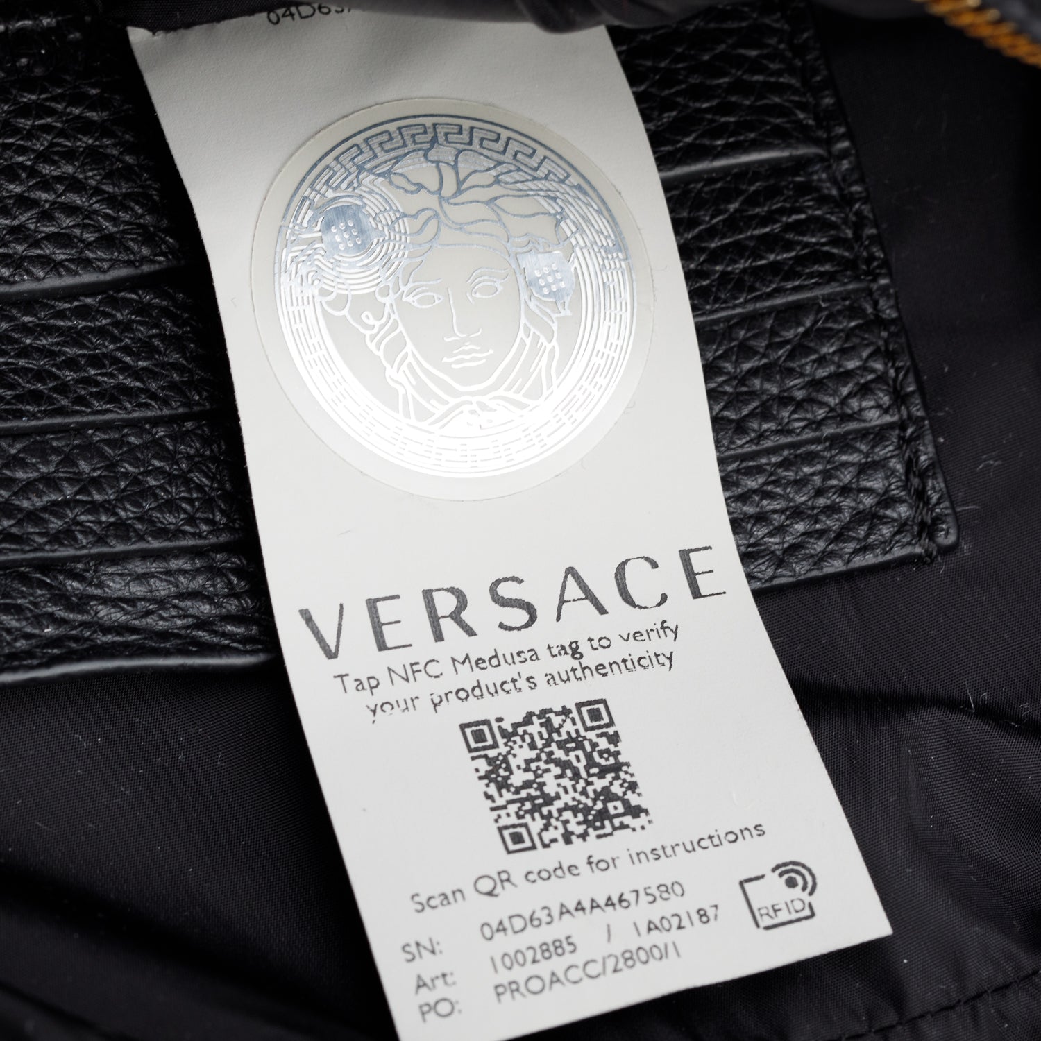 Versace Black Calfskin Leather Medusa Biggie Crossbody Bag