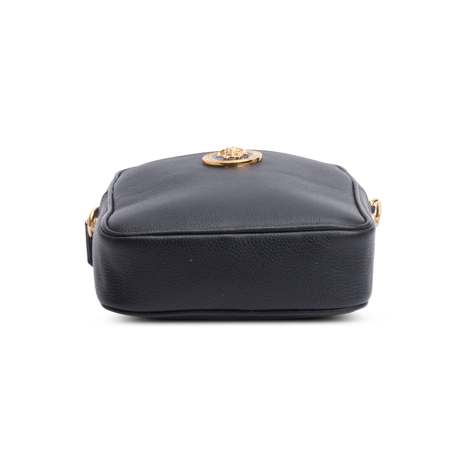 Versace Black Calfskin Leather Medusa Biggie Crossbody Bag