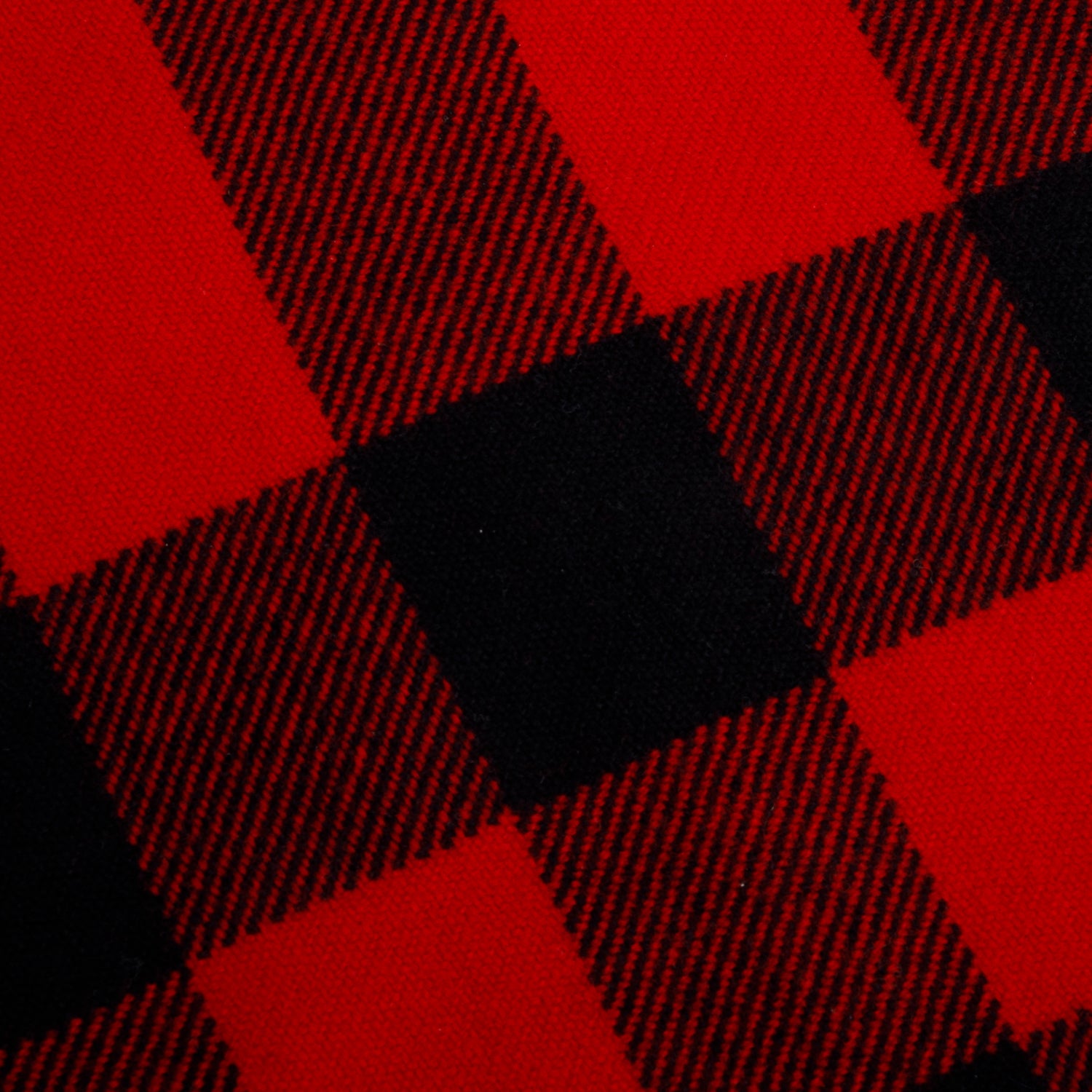 Burberry Red Half Mega Check Fringe Wool Scarf