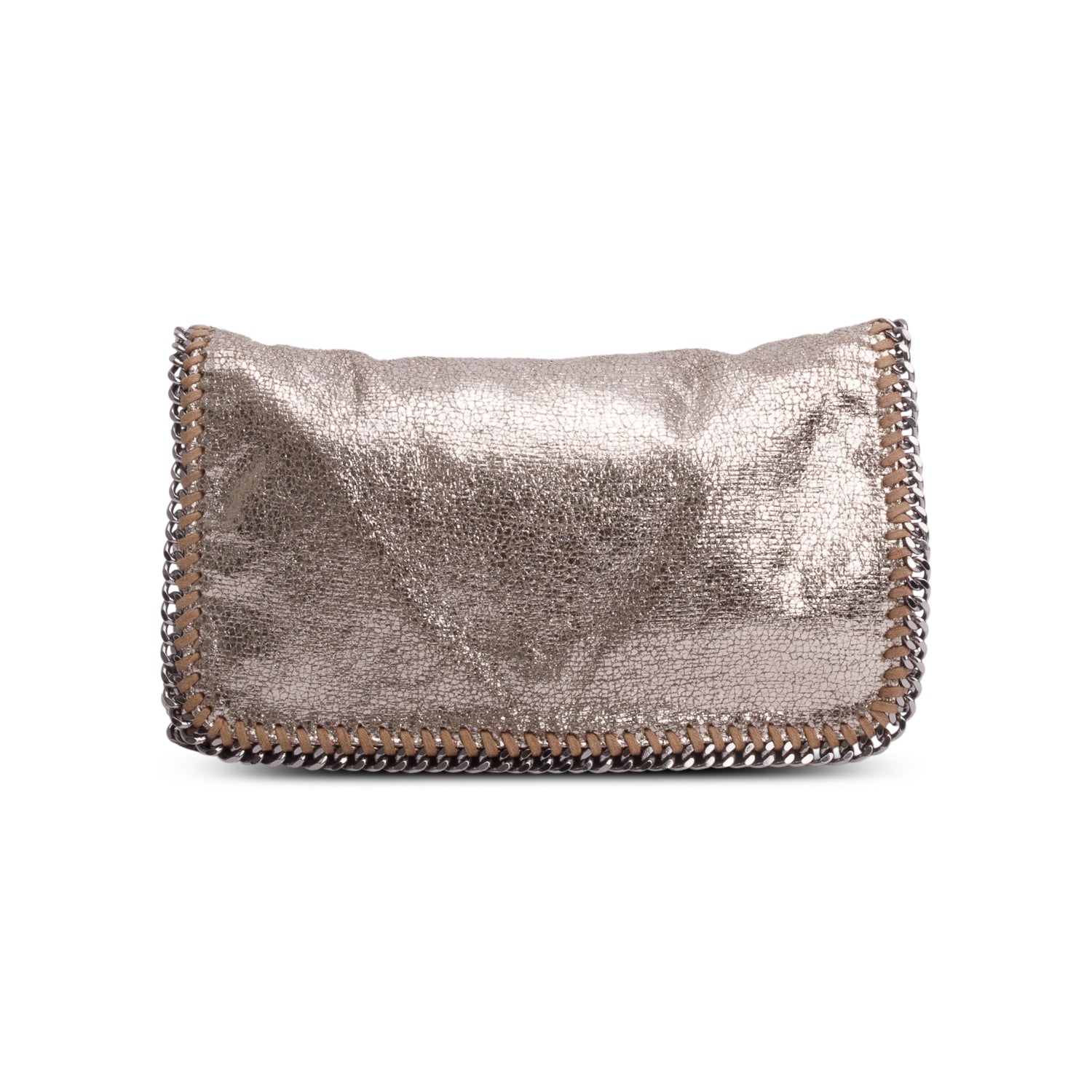 Stella McCartney Metallic Gold Shaggy Deerskin Vegan Flap Crossbody