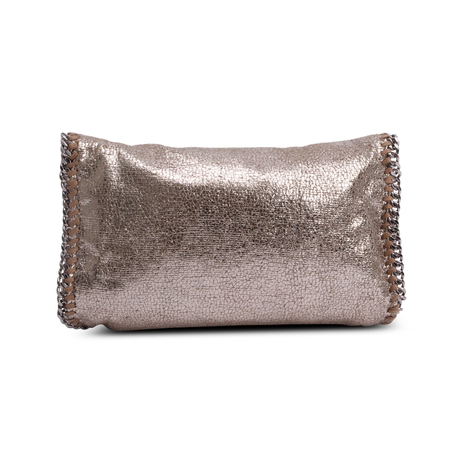 Stella McCartney Metallic Gold Shaggy Deerskin Vegan Flap Crossbody