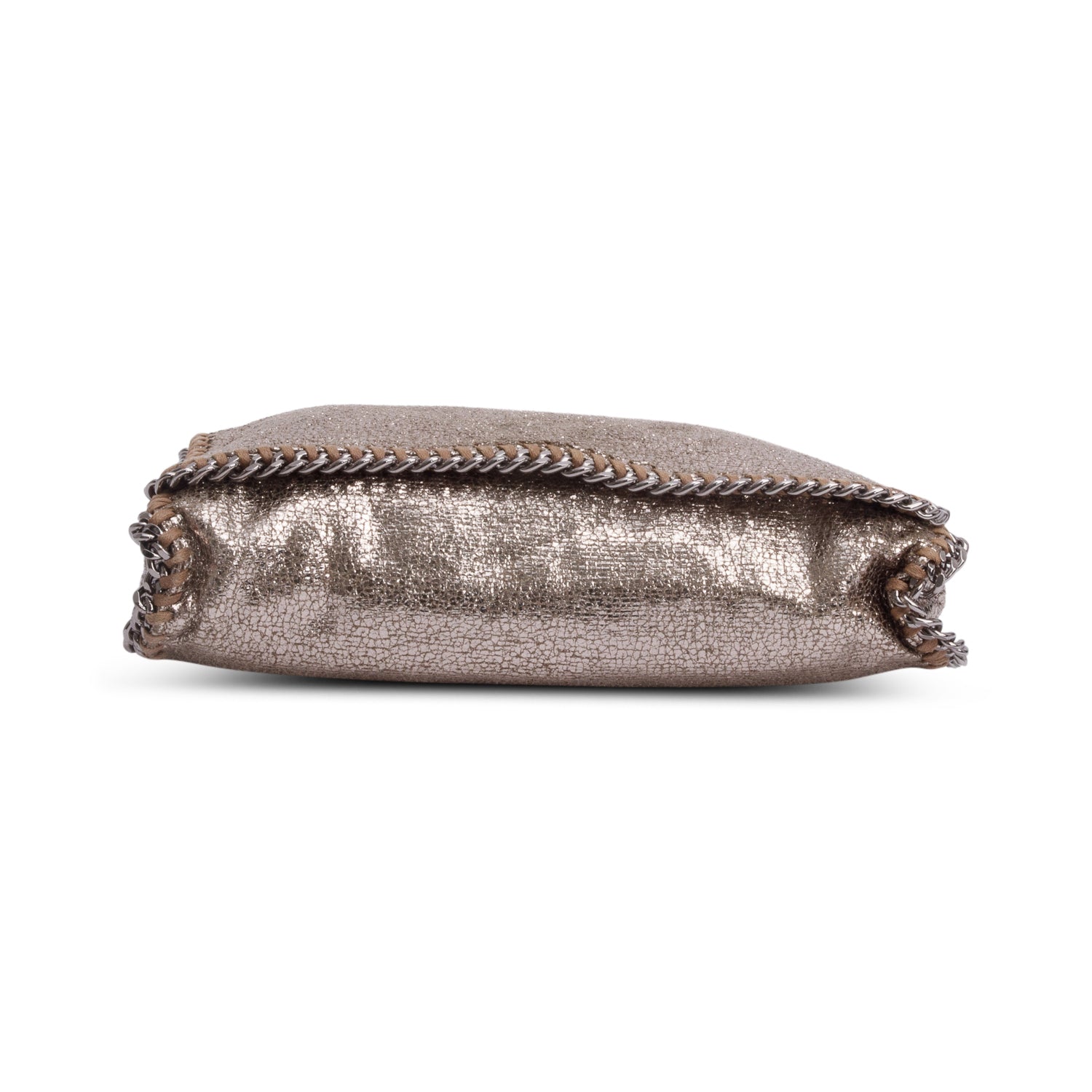 Stella McCartney Metallic Gold Shaggy Deerskin Vegan Flap Crossbody