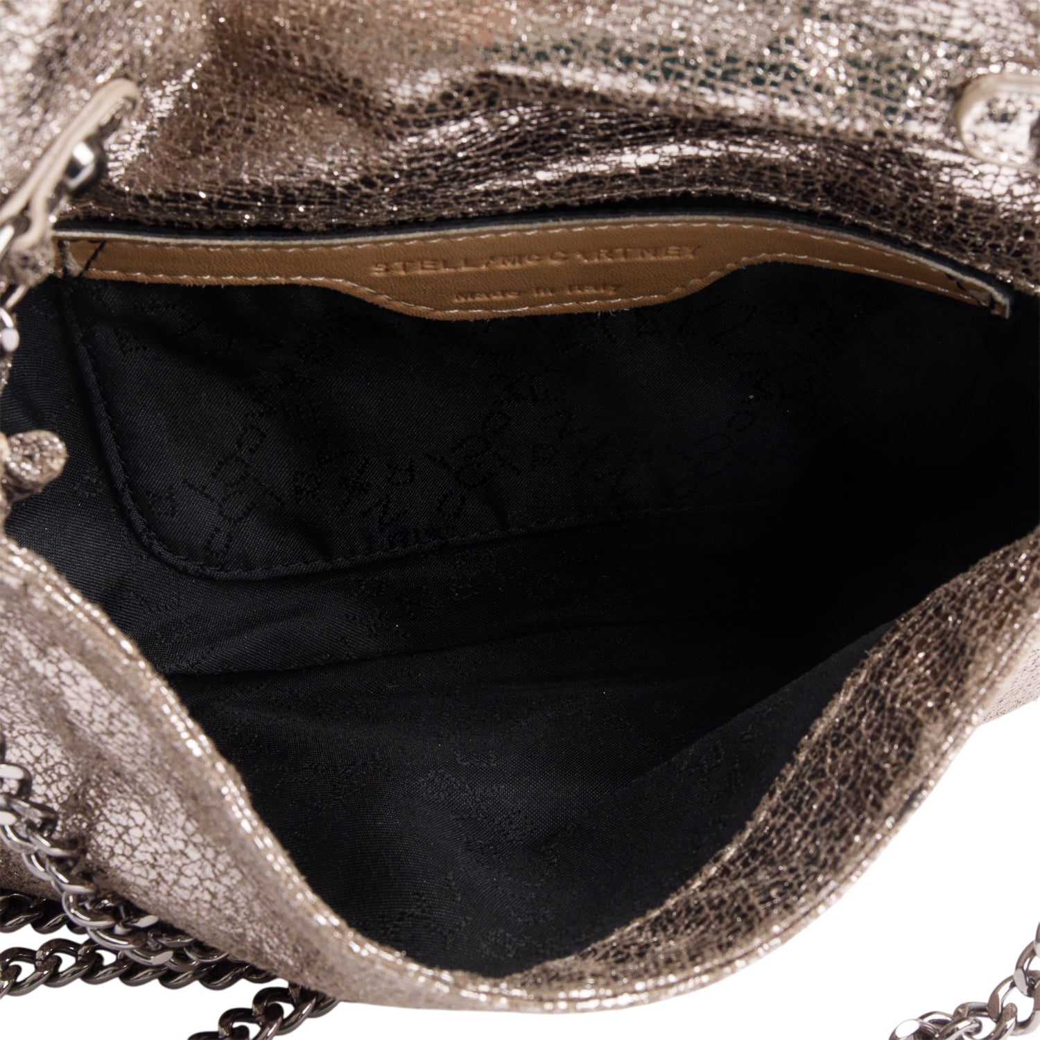 Stella McCartney Metallic Gold Shaggy Deerskin Vegan Flap Crossbody