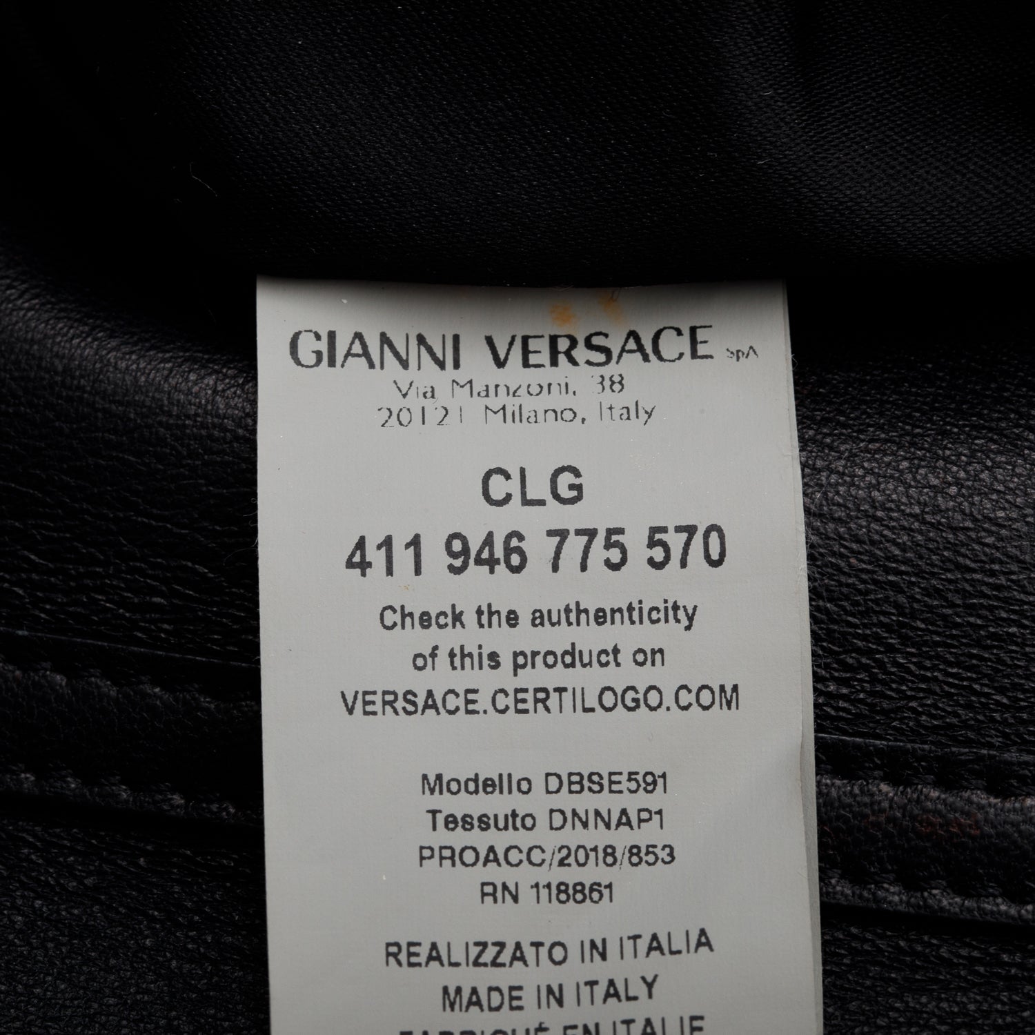 Versace Black Leather La Medusa Chain Clutch Bag w/ Authentcity Card