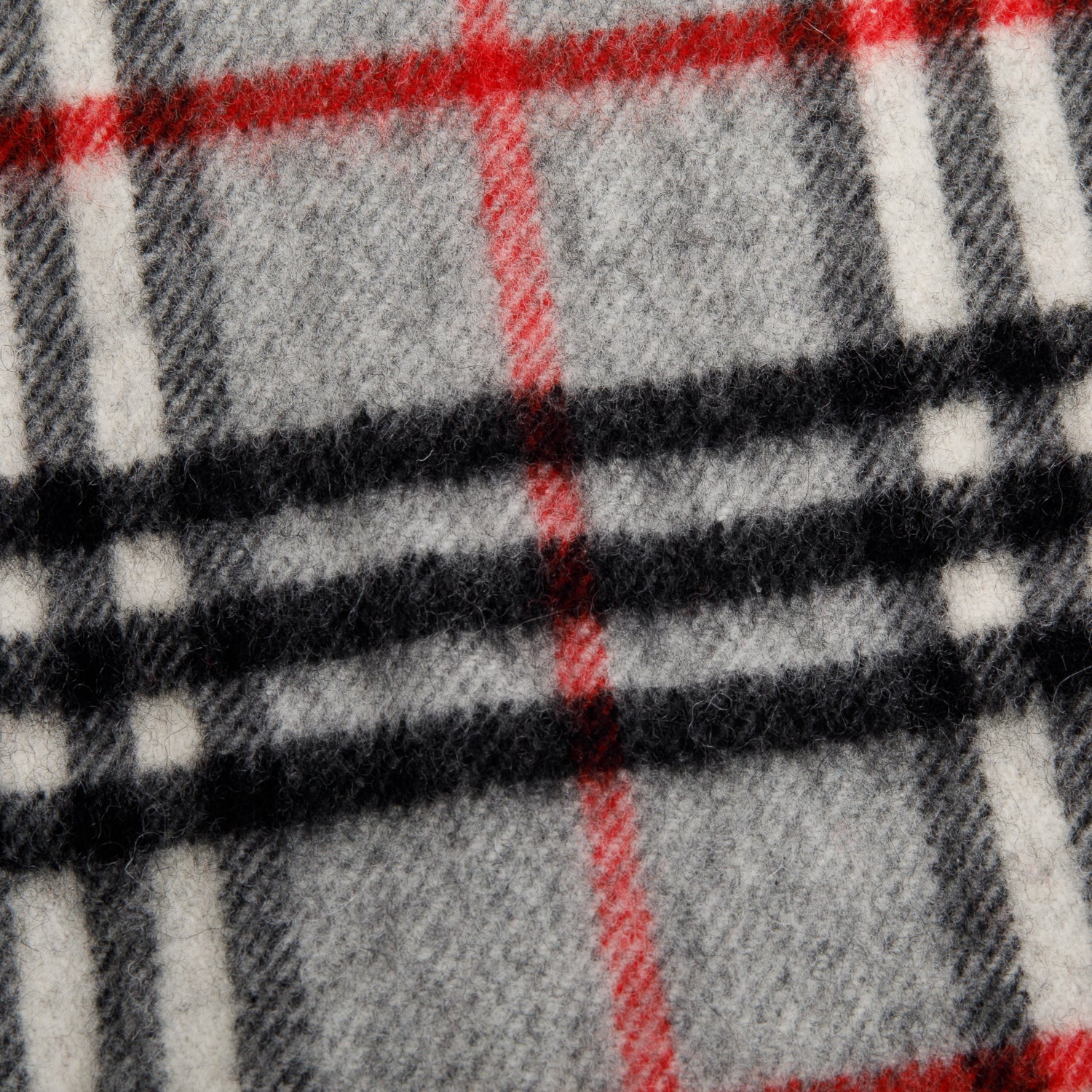 Burberry Grey Check Cashmere Wool Scarf