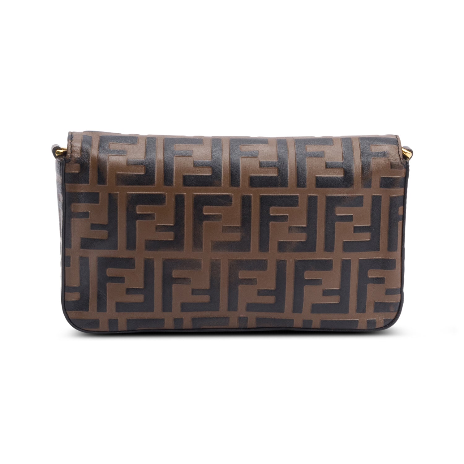 Fendi Brown FF Embossed Leather F is Fendi Envelope Wallet on Chain w/ Insert