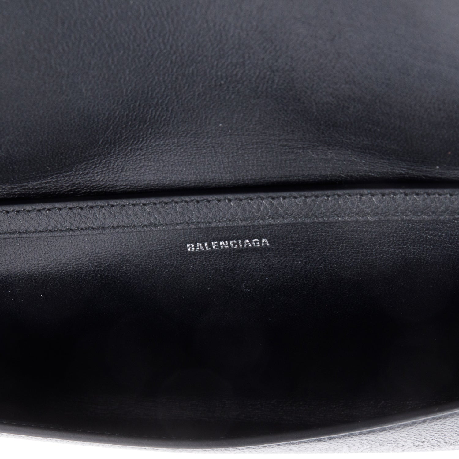 Balenciaga Black Calfskin Leather Small Logo Flap Crossbody