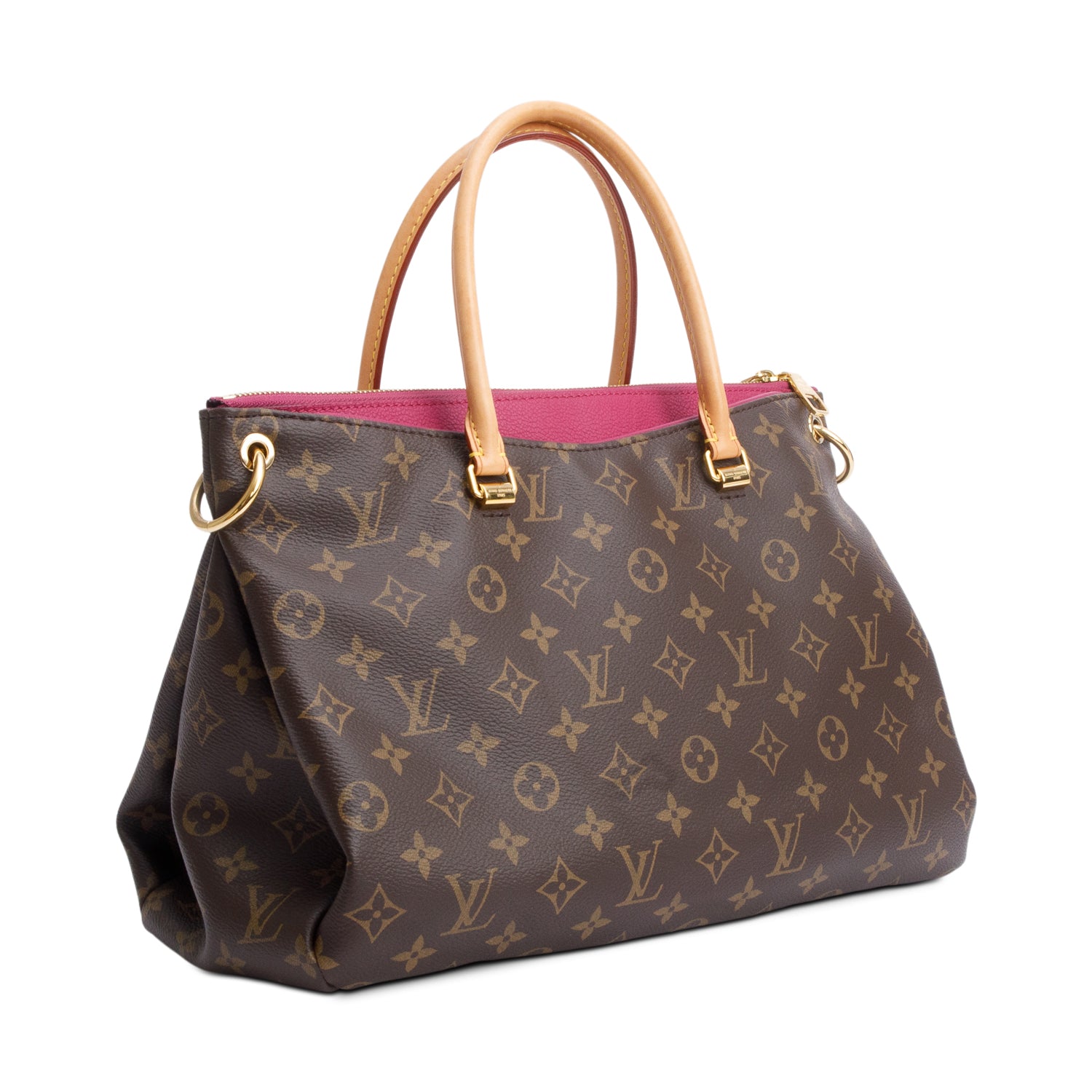 Louis Vuitton Monogram Pallas Tote w/ Strap & Receipt