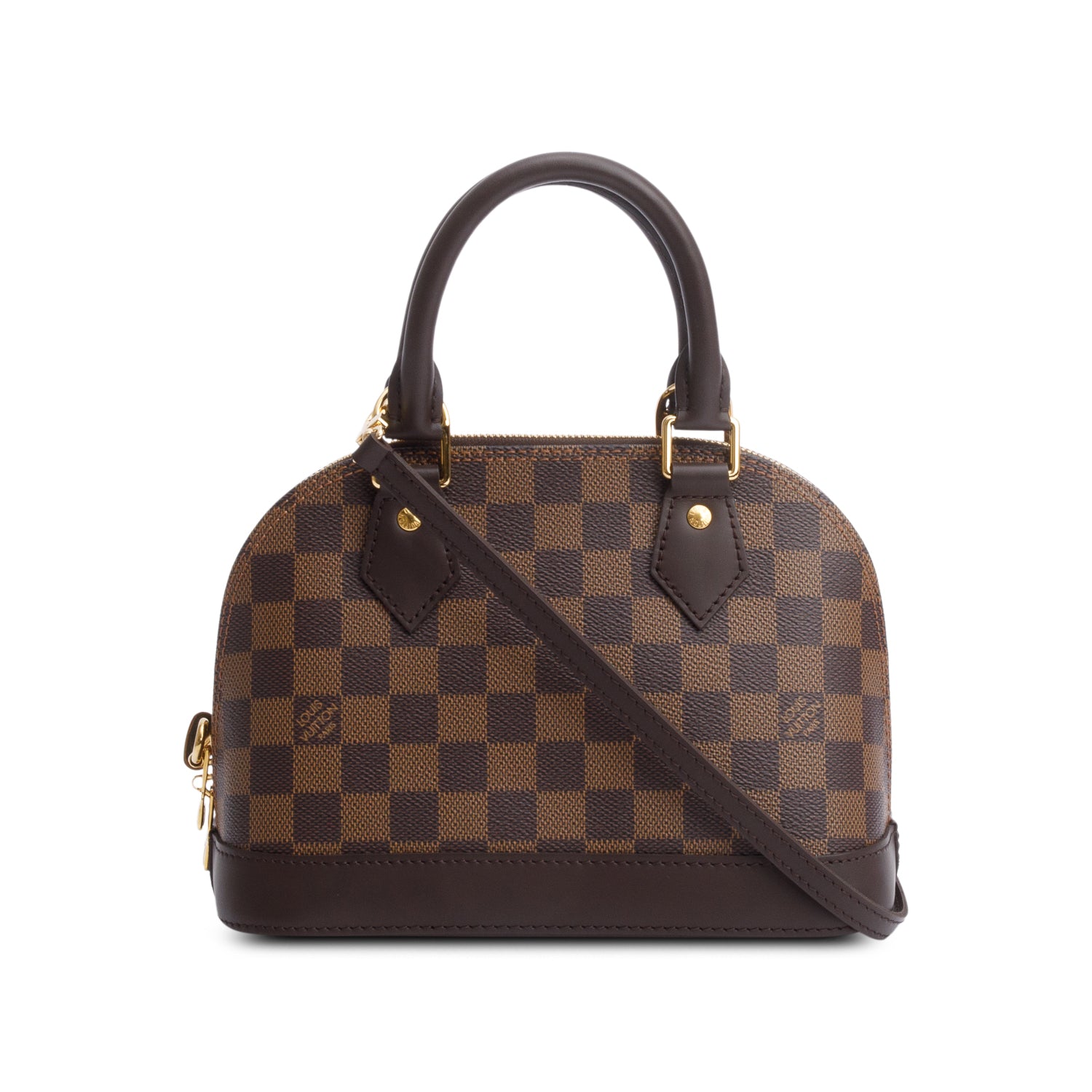 Louis Vuitton 2022 Damier Ebene Alma BB w/ Strap & Receipt