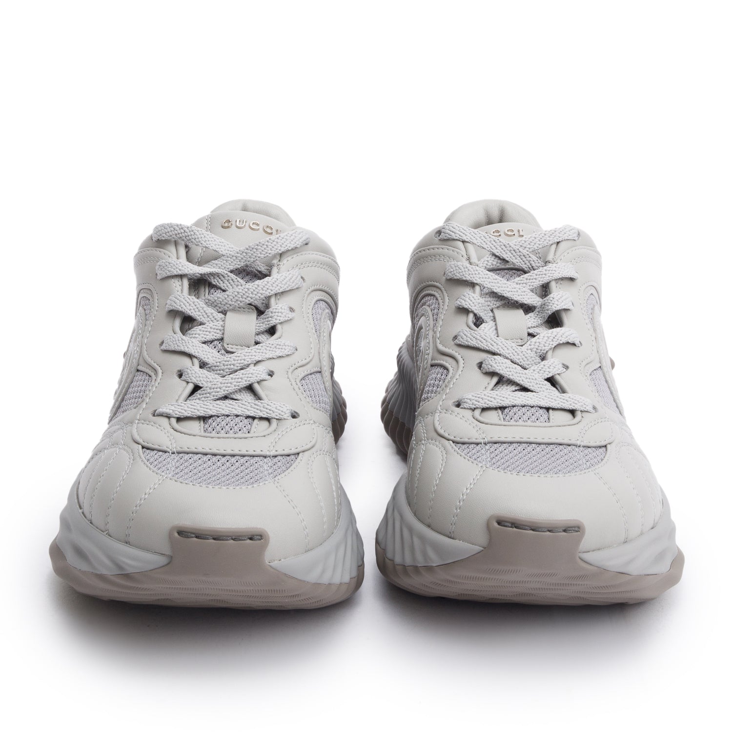 Gucci Grey Leather Men's Ripple Sneakers, Size 6 w/ Box