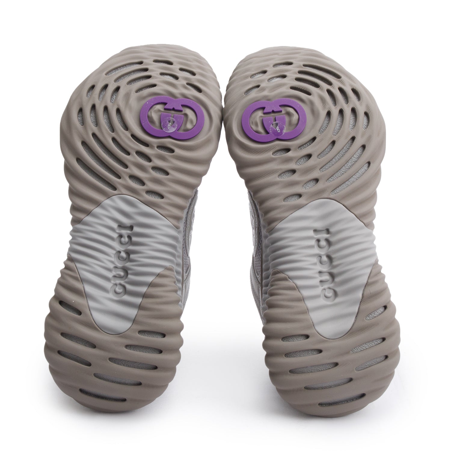 Gucci Grey Leather Men's Ripple Sneakers, Size 6 w/ Box