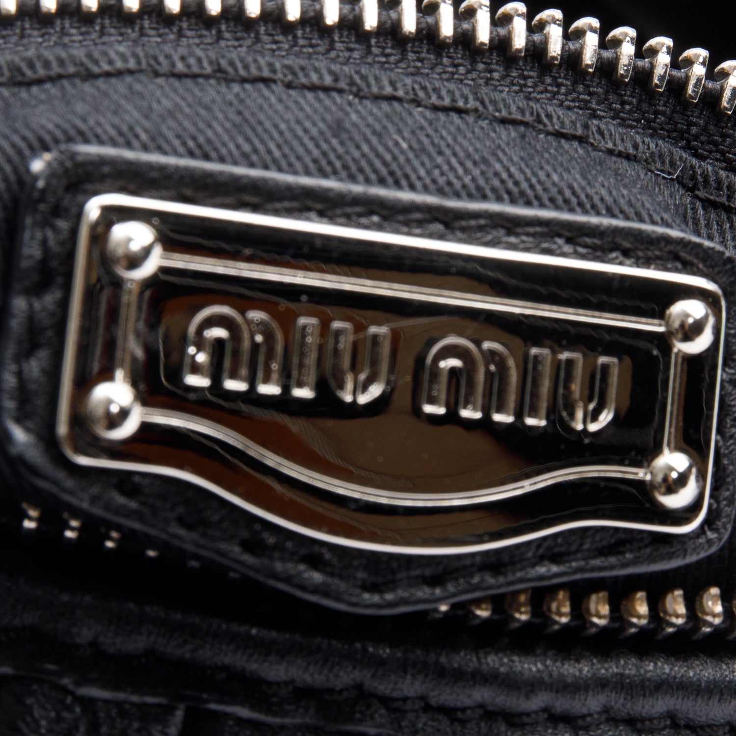 Miu Miu Black Nappa Leather Pleated Hobo Bag