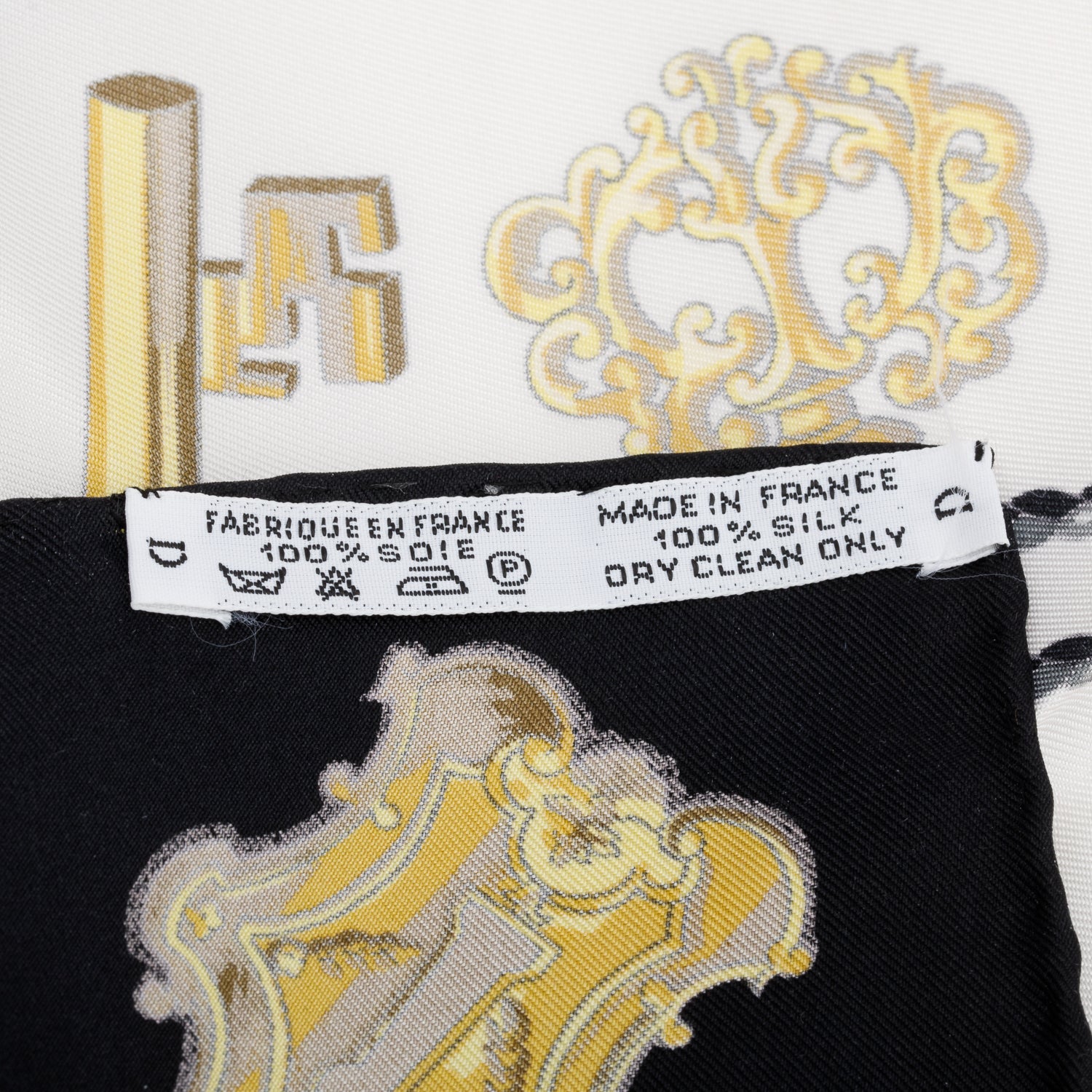 Hermes Black/Multicolor 'Les Cles' Silk Scarf 90